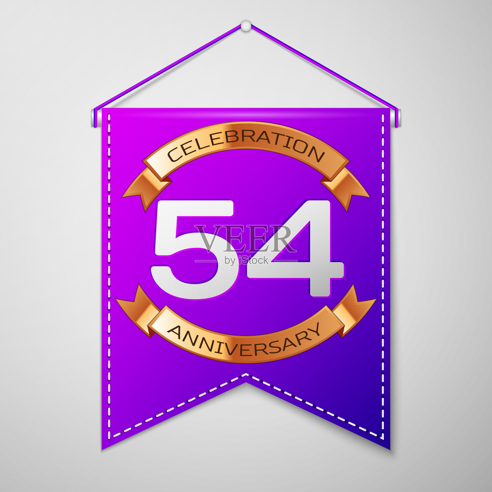 五十四周年庆典设计插画图片素材