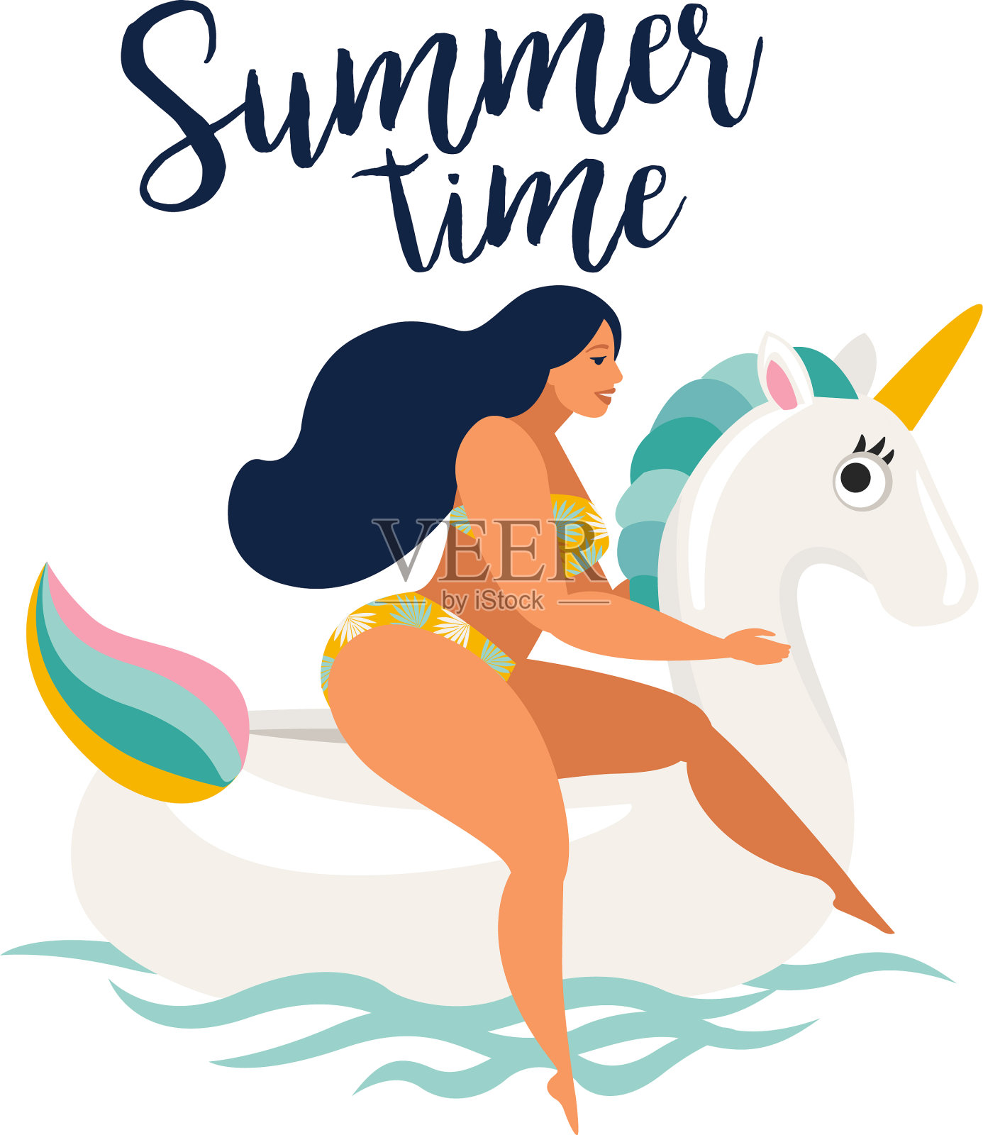 摘要夏季打卡用设计元素图片