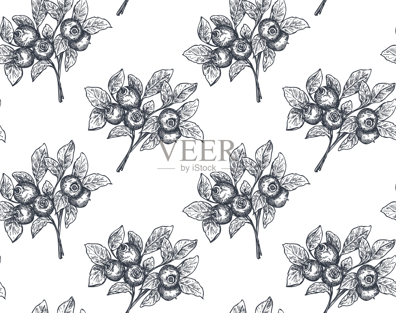 无缝模式与手绘插画图片素材