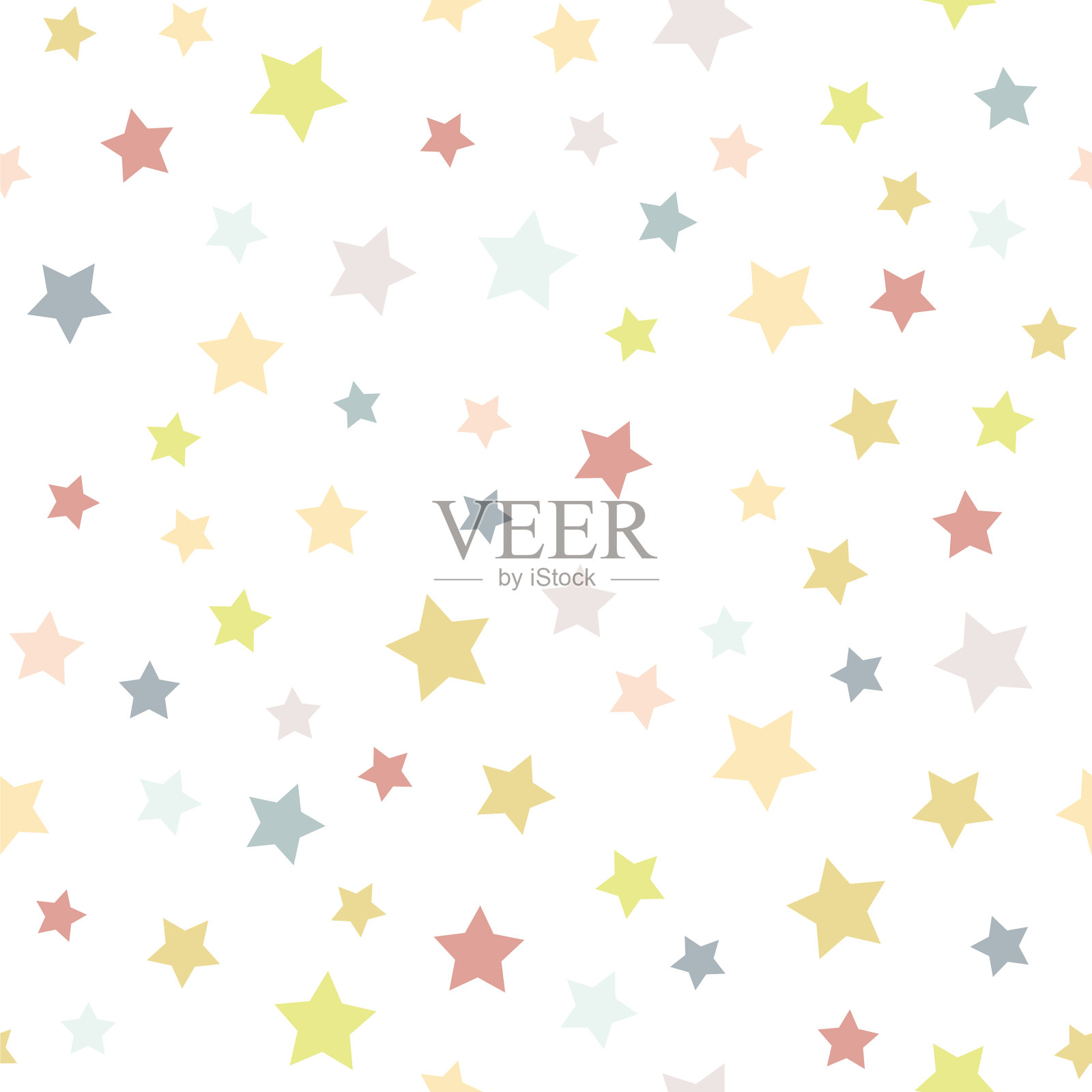 无缝背景与丰富多彩的星星插画图片素材