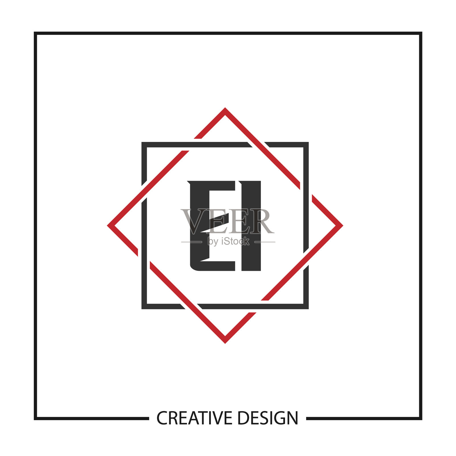 首字母ei标志模板设计设计元素图片