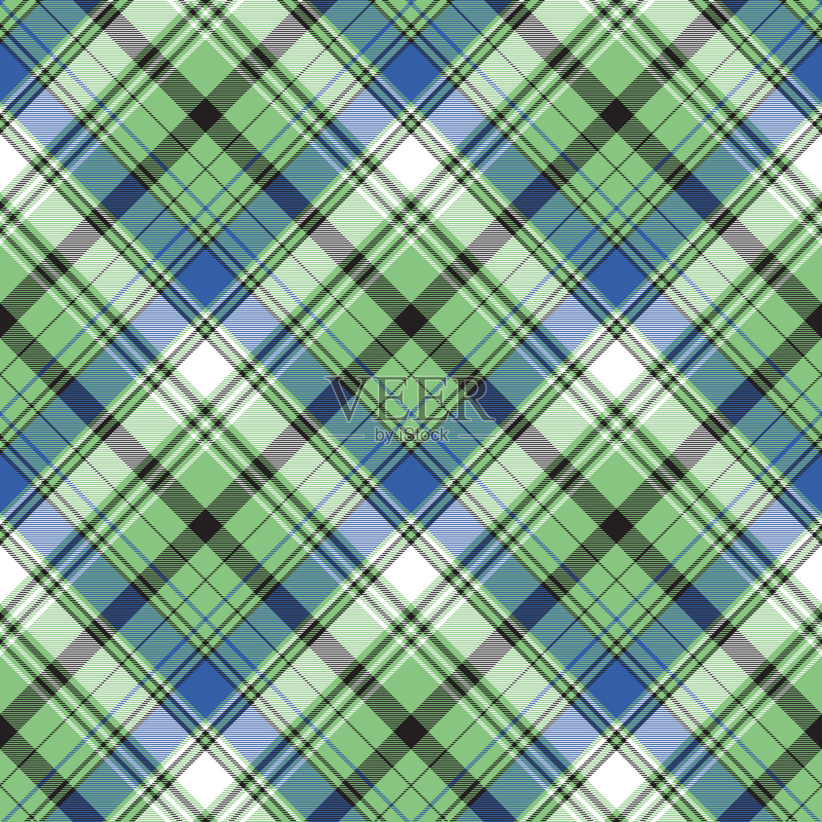 格子布纺织无缝图案插画图片素材