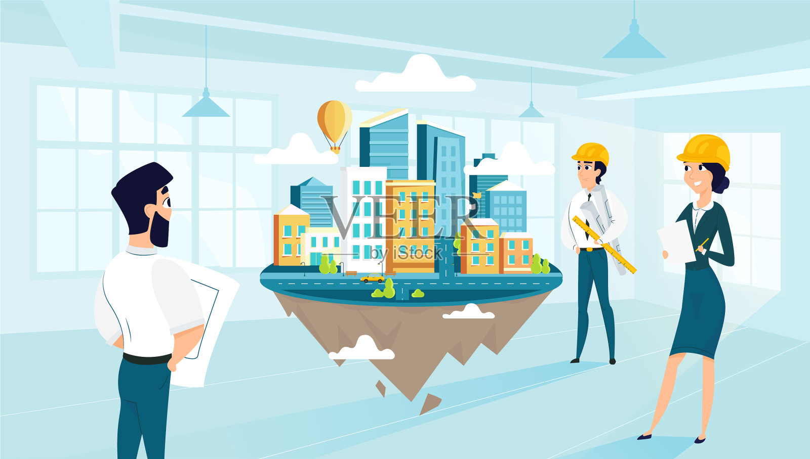 组架构师创建和工程项目插画图片素材