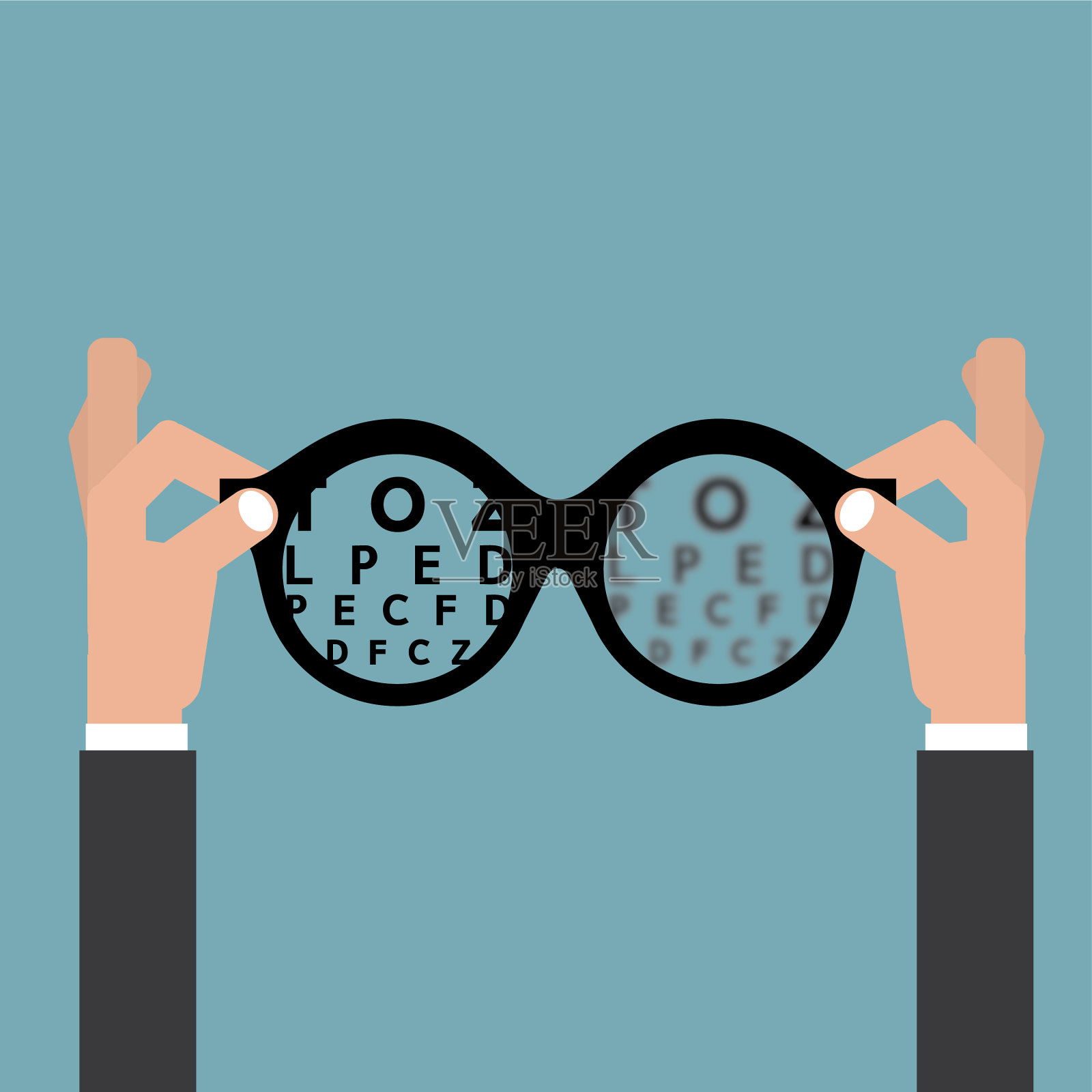 视觉护眼的概念插画图片素材