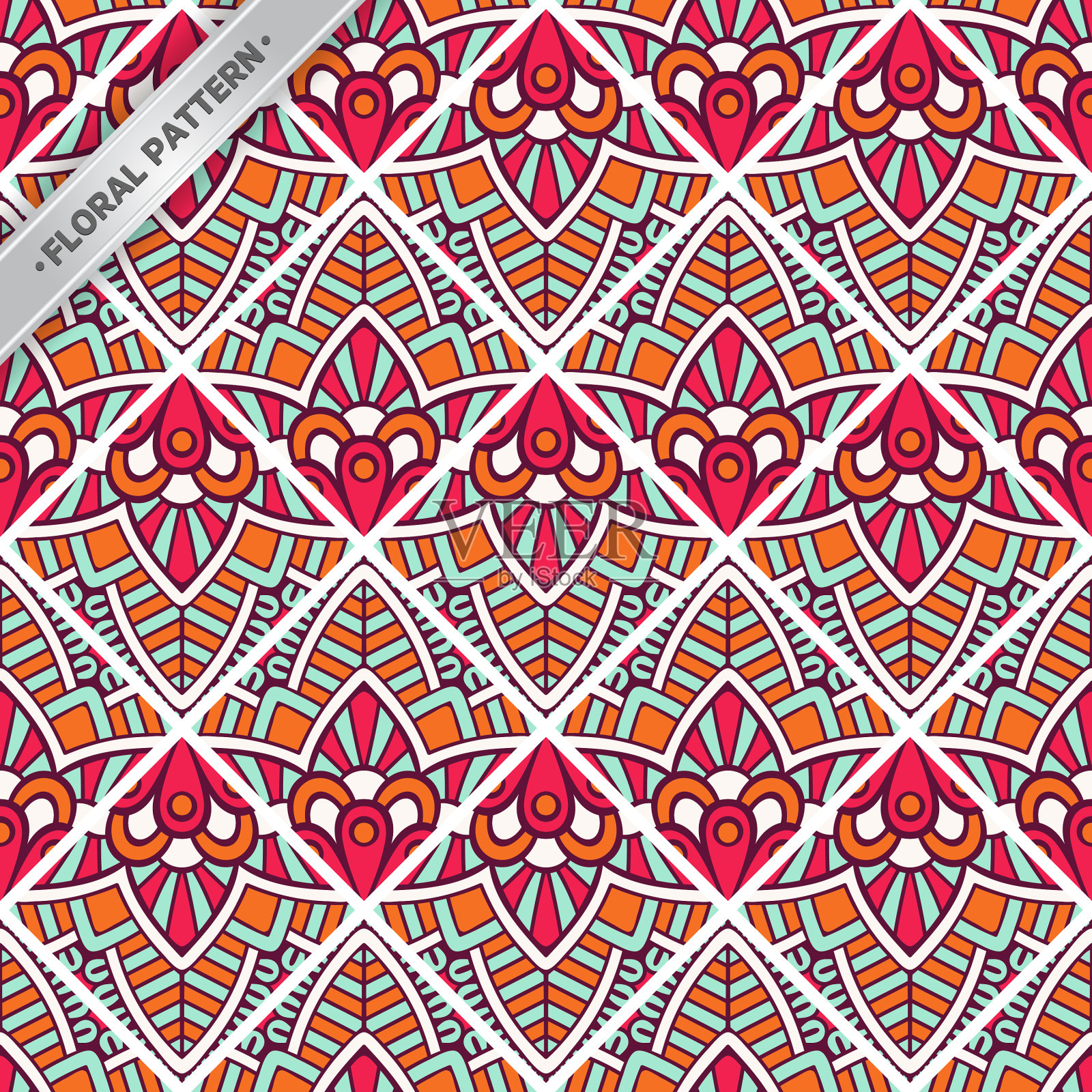 瓷砖无缝模式插画图片素材