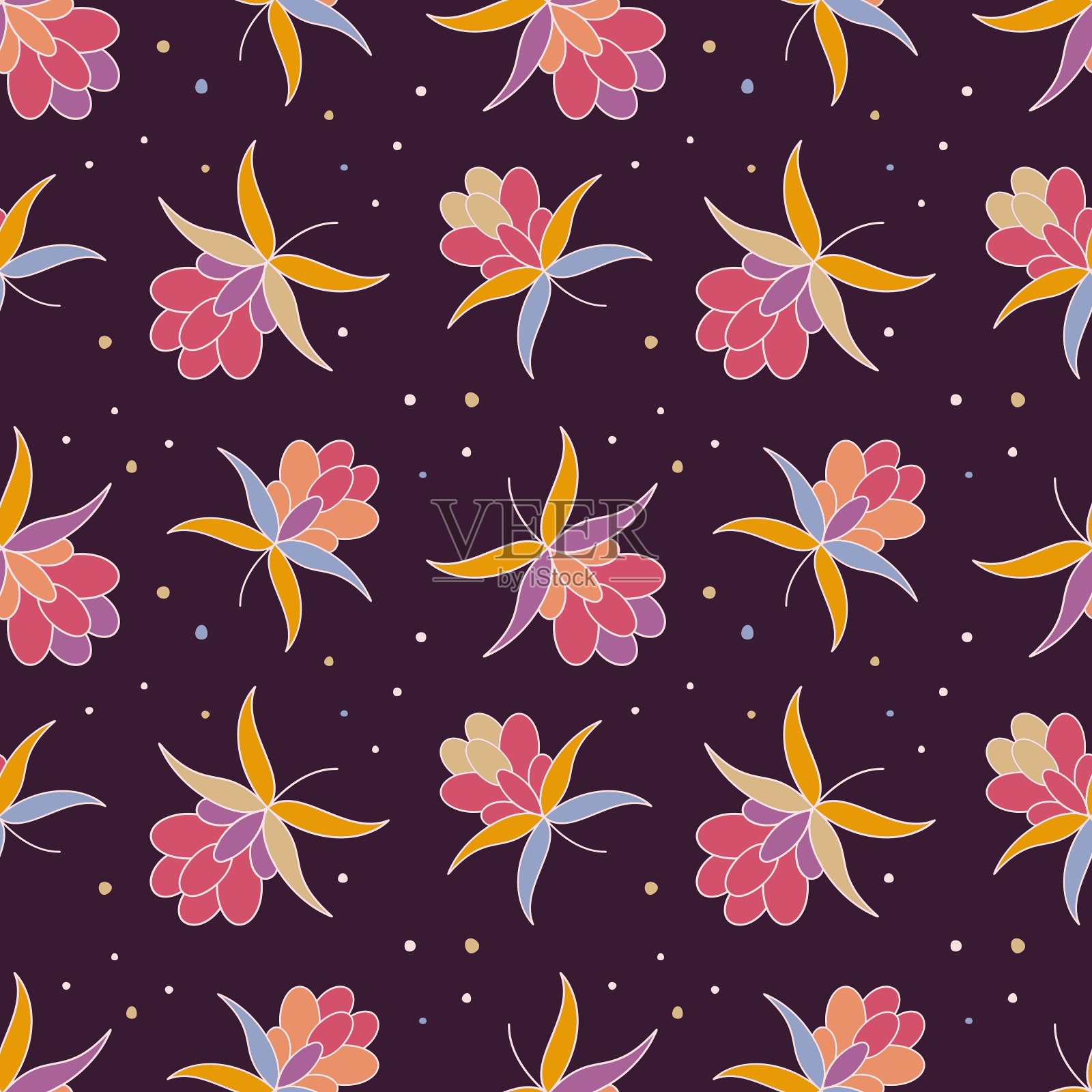 浆果花饰插画图片素材