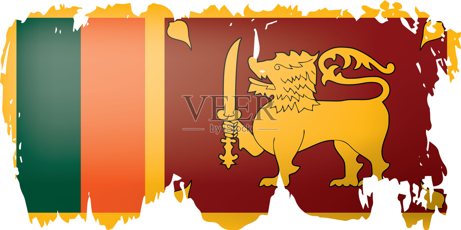 斯里兰卡国旗上有白色设计元素图片