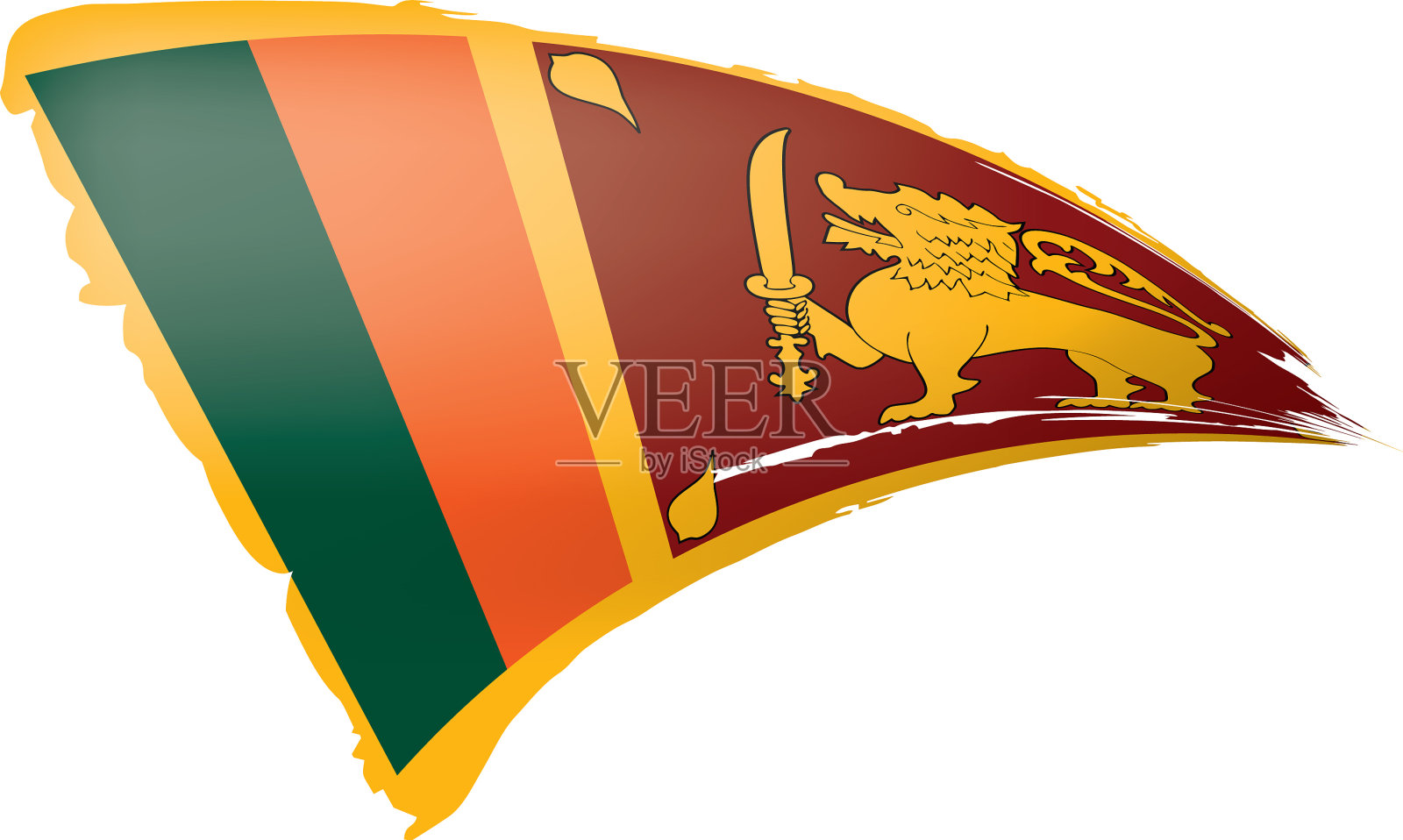 斯里兰卡国旗上有白色设计元素图片