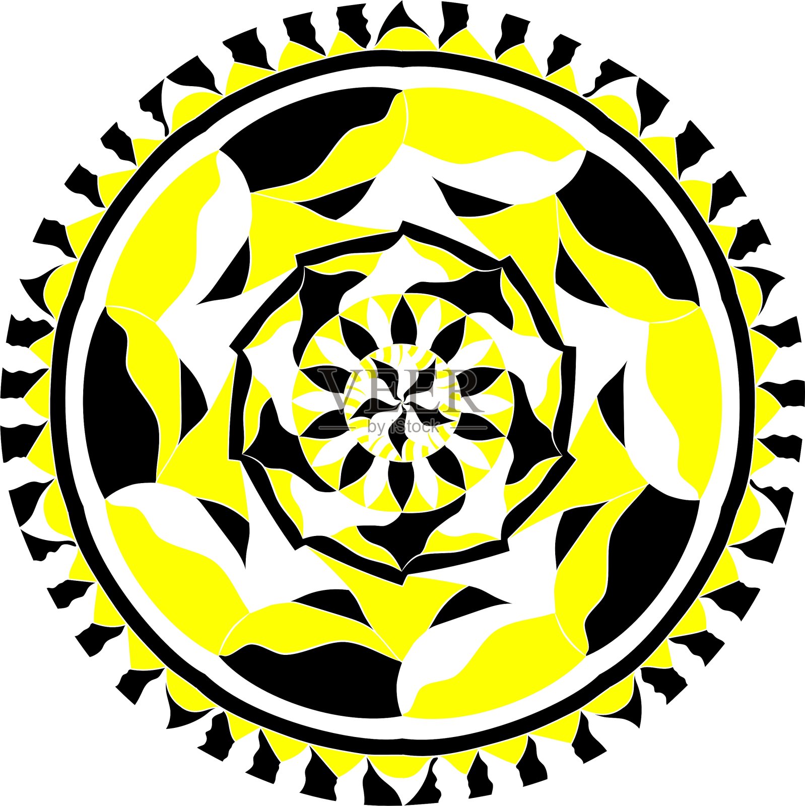 抽象装饰模板圆形图案剪出插画图片素材