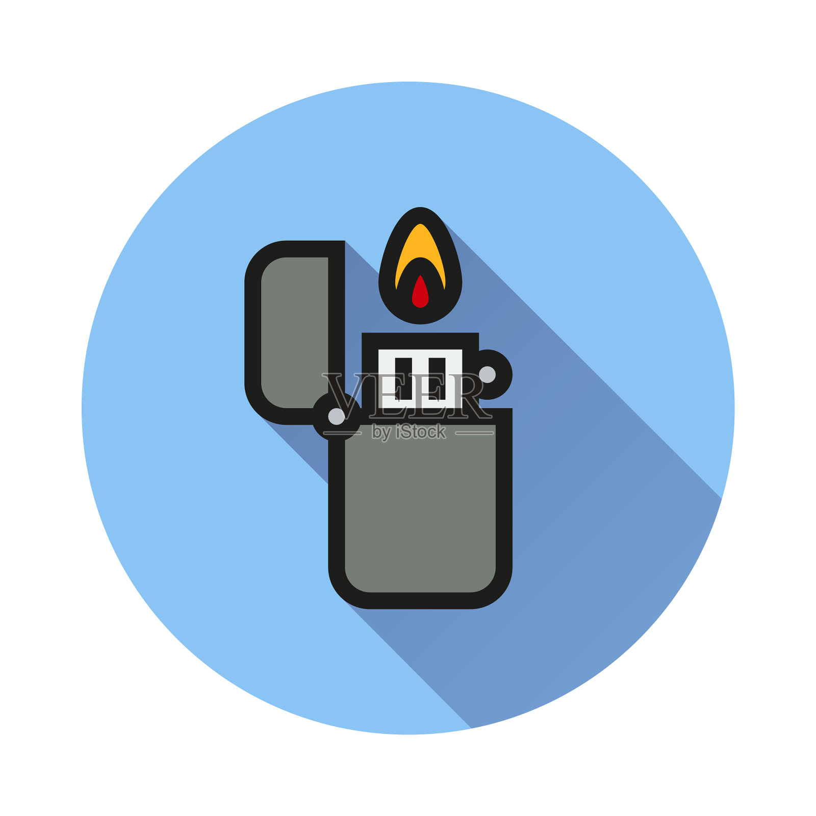 火打火机图标上的白色背景设计元素图片