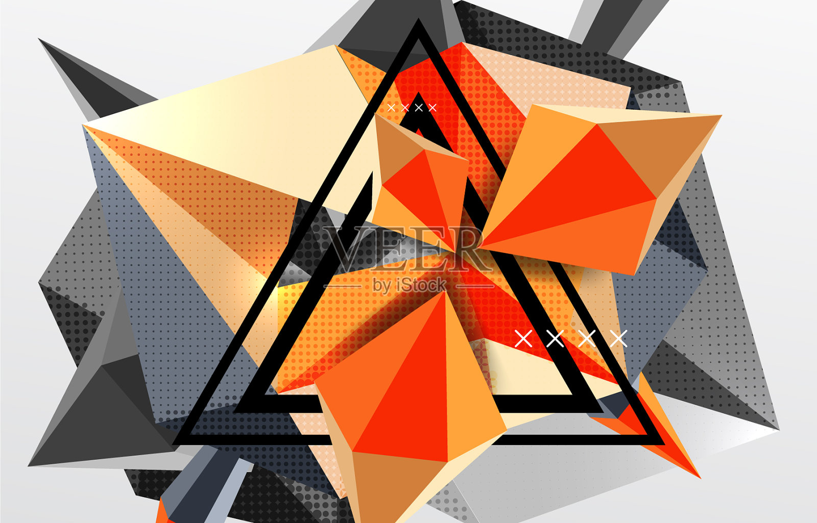 三维多边形元素抽象背景插画图片素材
