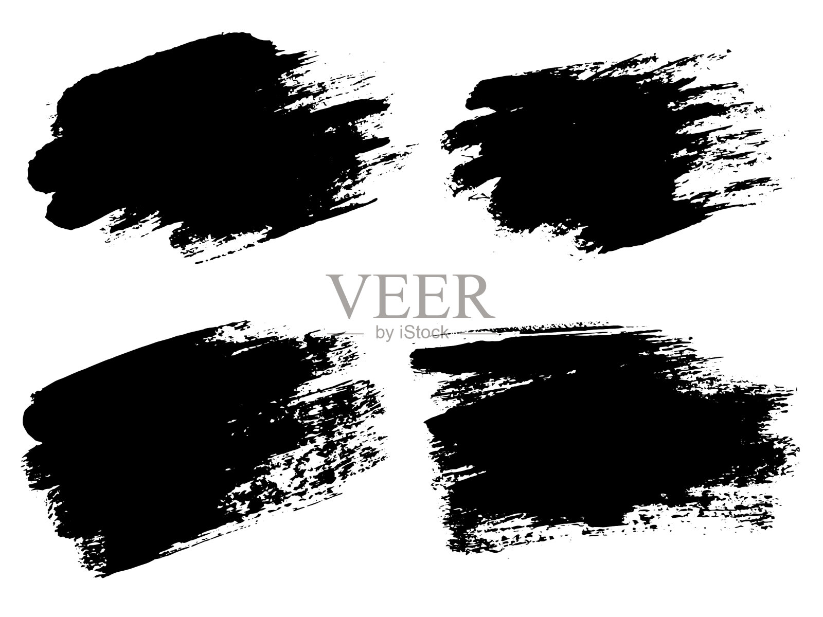 黑漆笔墨笔触或笔触线条插画图片素材