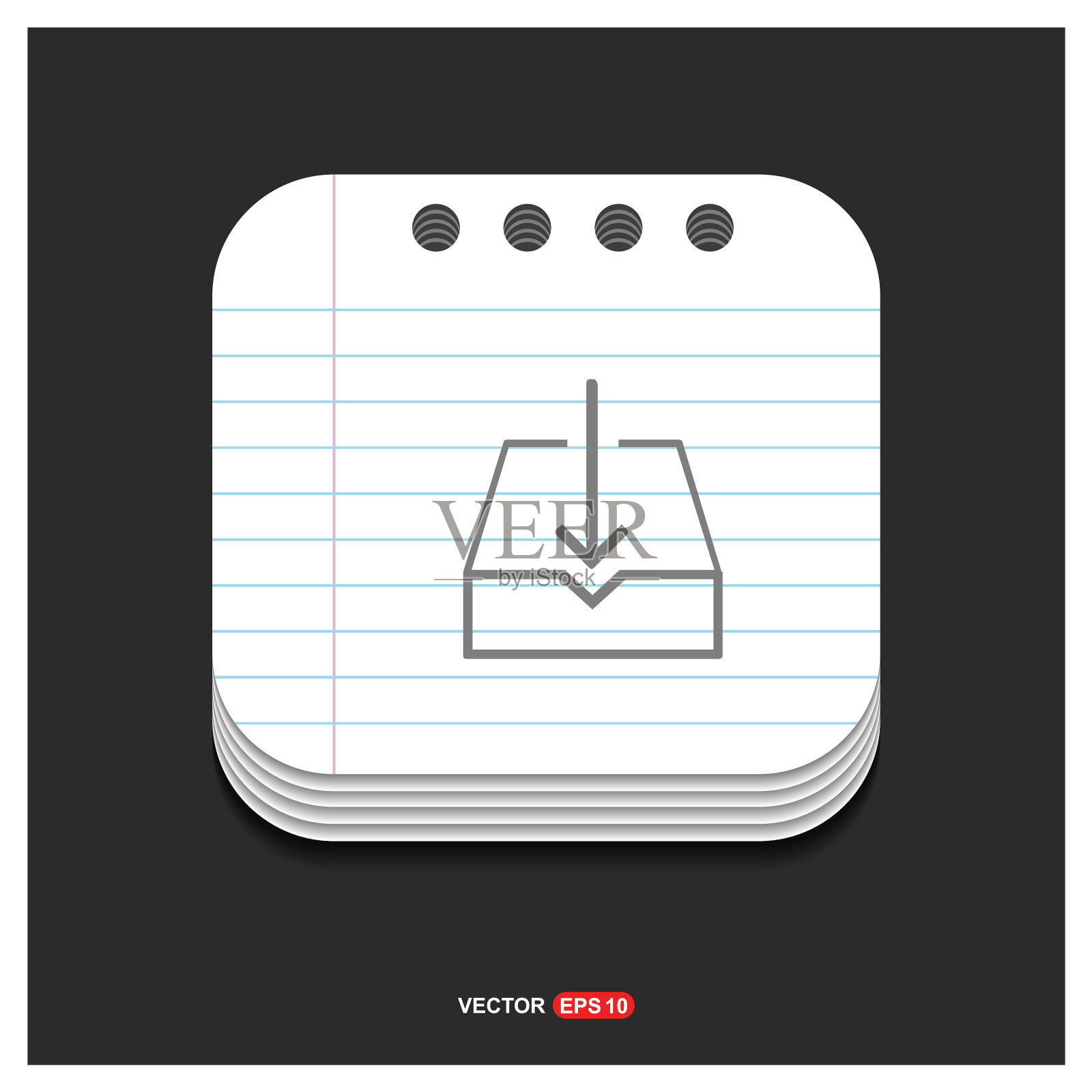 下载图标灰色图标记事本风格的模板插画图片素材