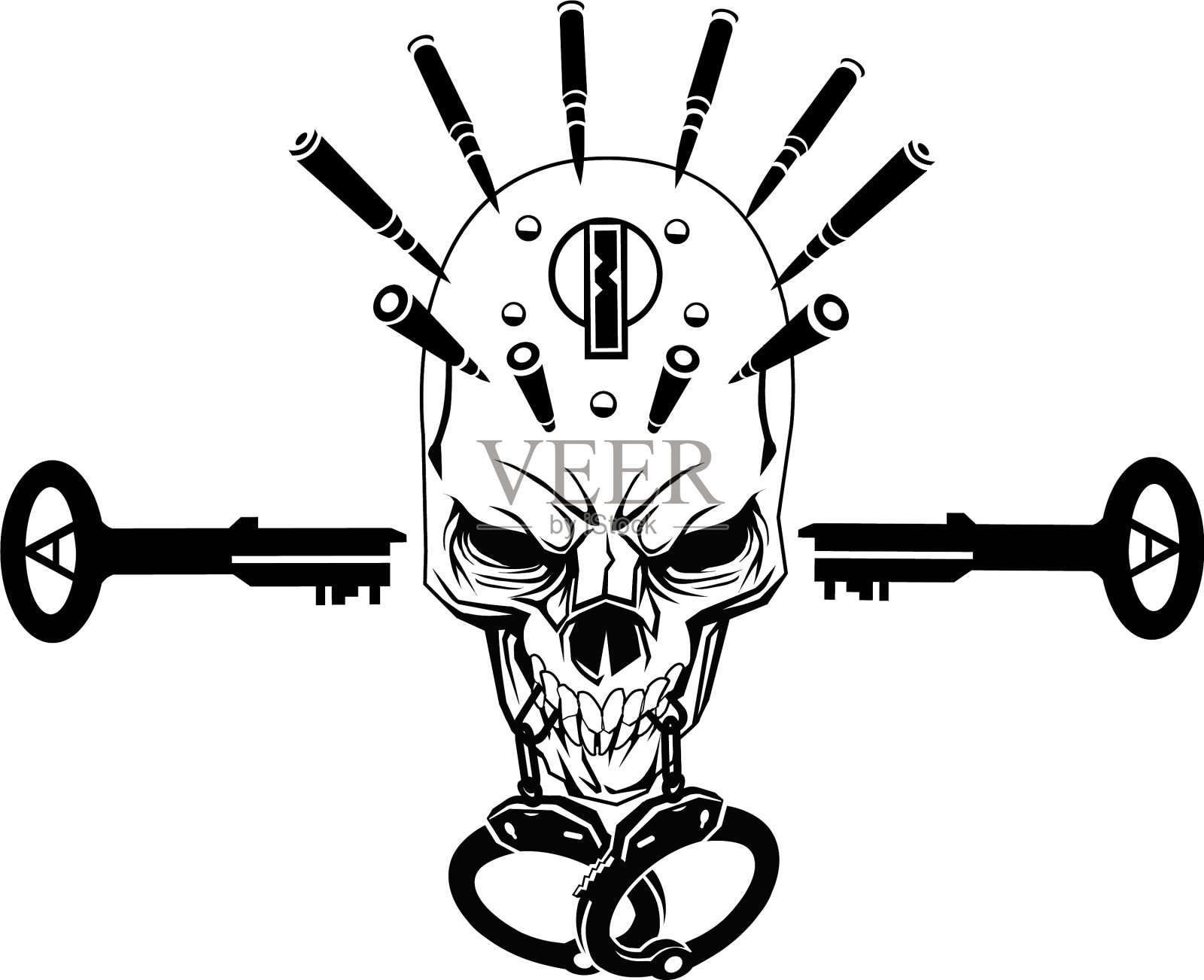 修正的头骨插画图片素材