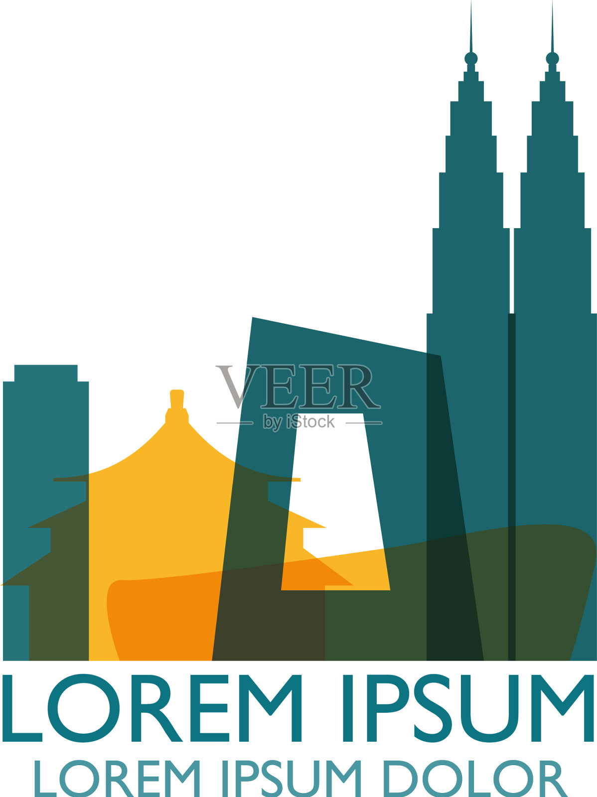 中国北京天际线形状插画图片素材