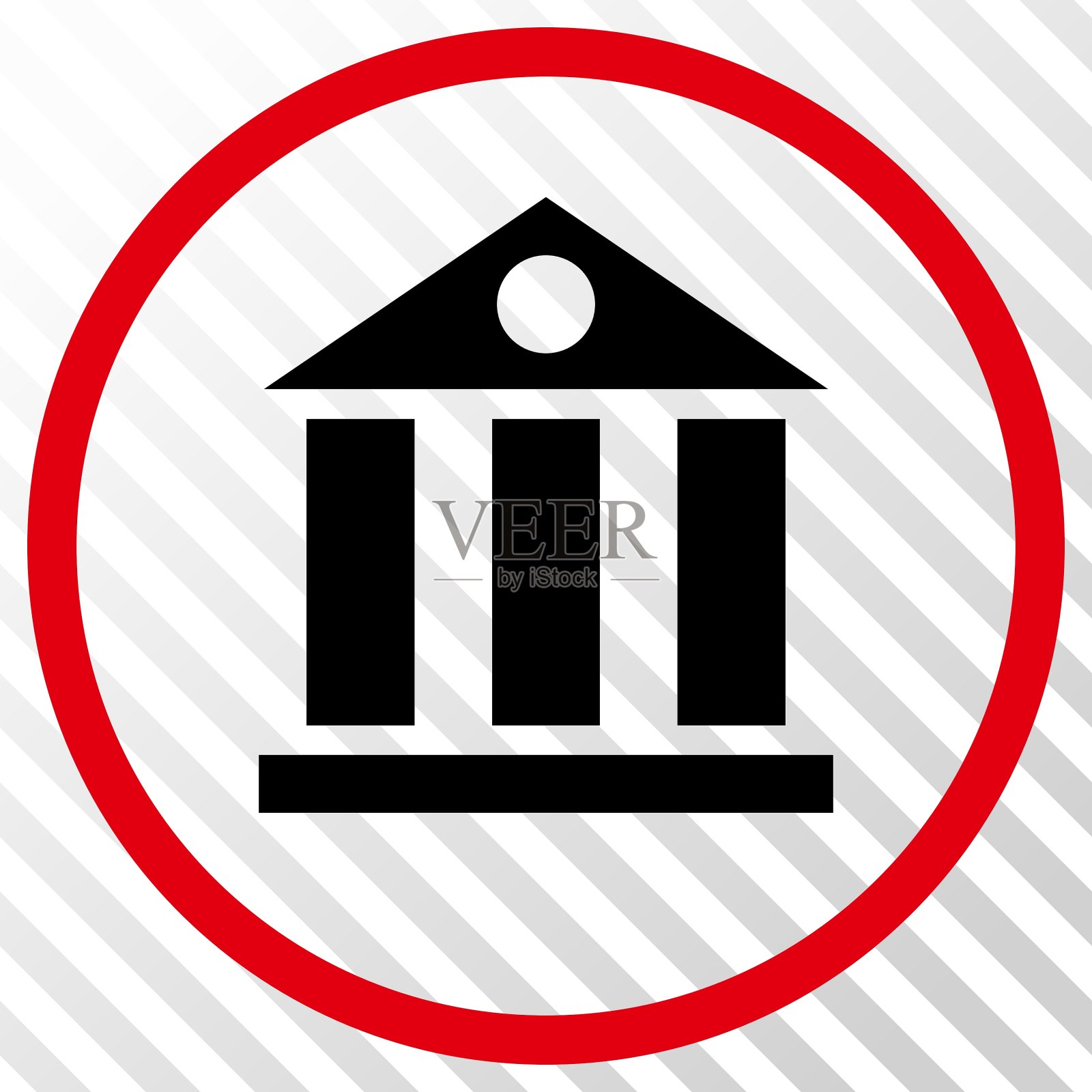 银行大楼图标插画图片素材