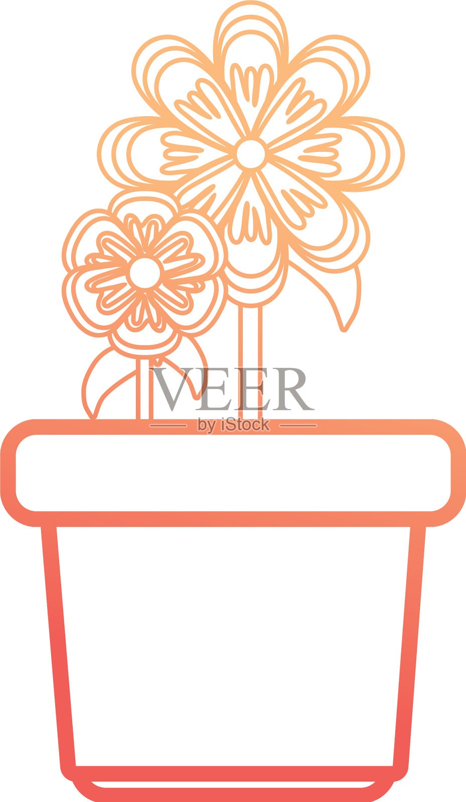 花盆中的花图标插画图片素材