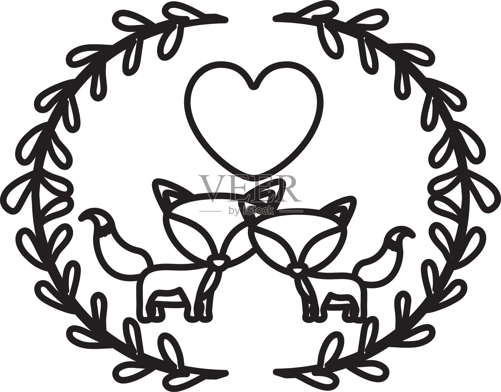 孤立狐狸卡通设计插画图片素材