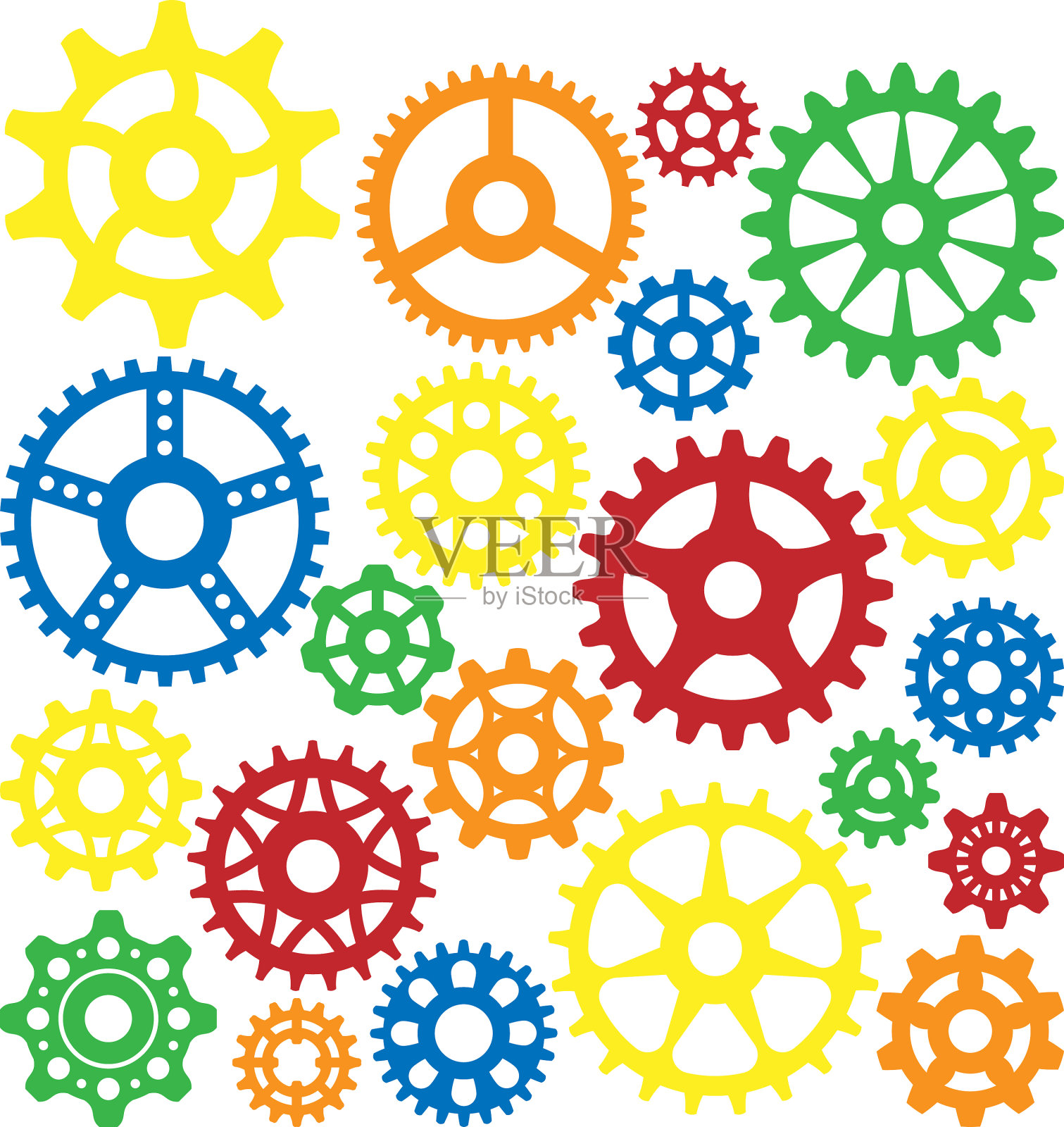 齿轮图标剪影孤立的发动机车轮设计元素图片