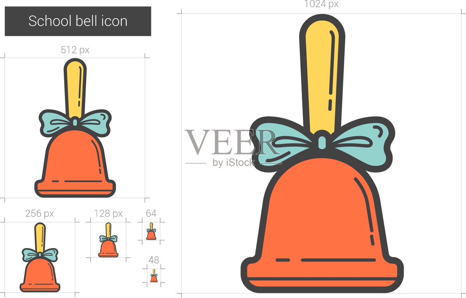 学校钟线图标图标素材