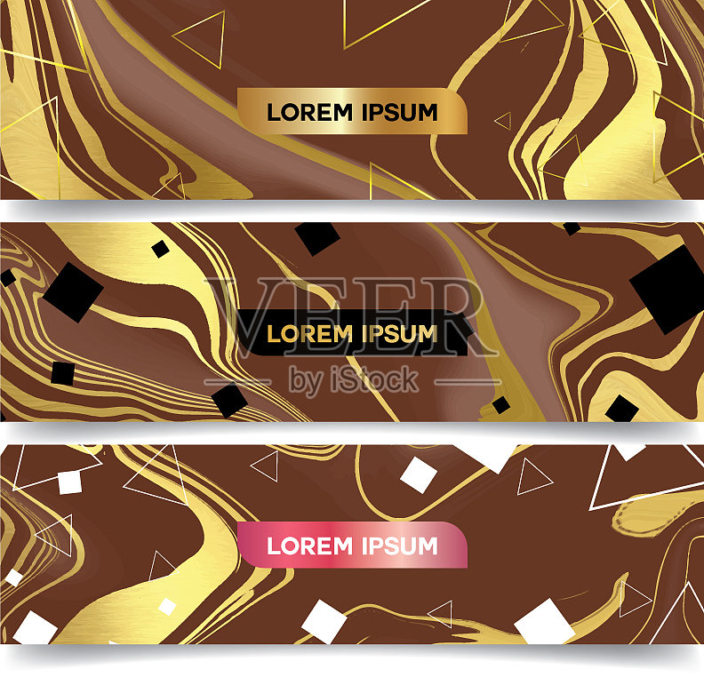 大理石宣传册及横幅插画图片素材