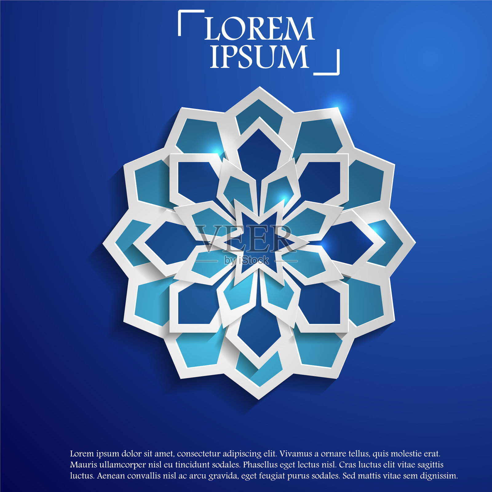 伊斯兰几何艺术的纸图形插画图片素材