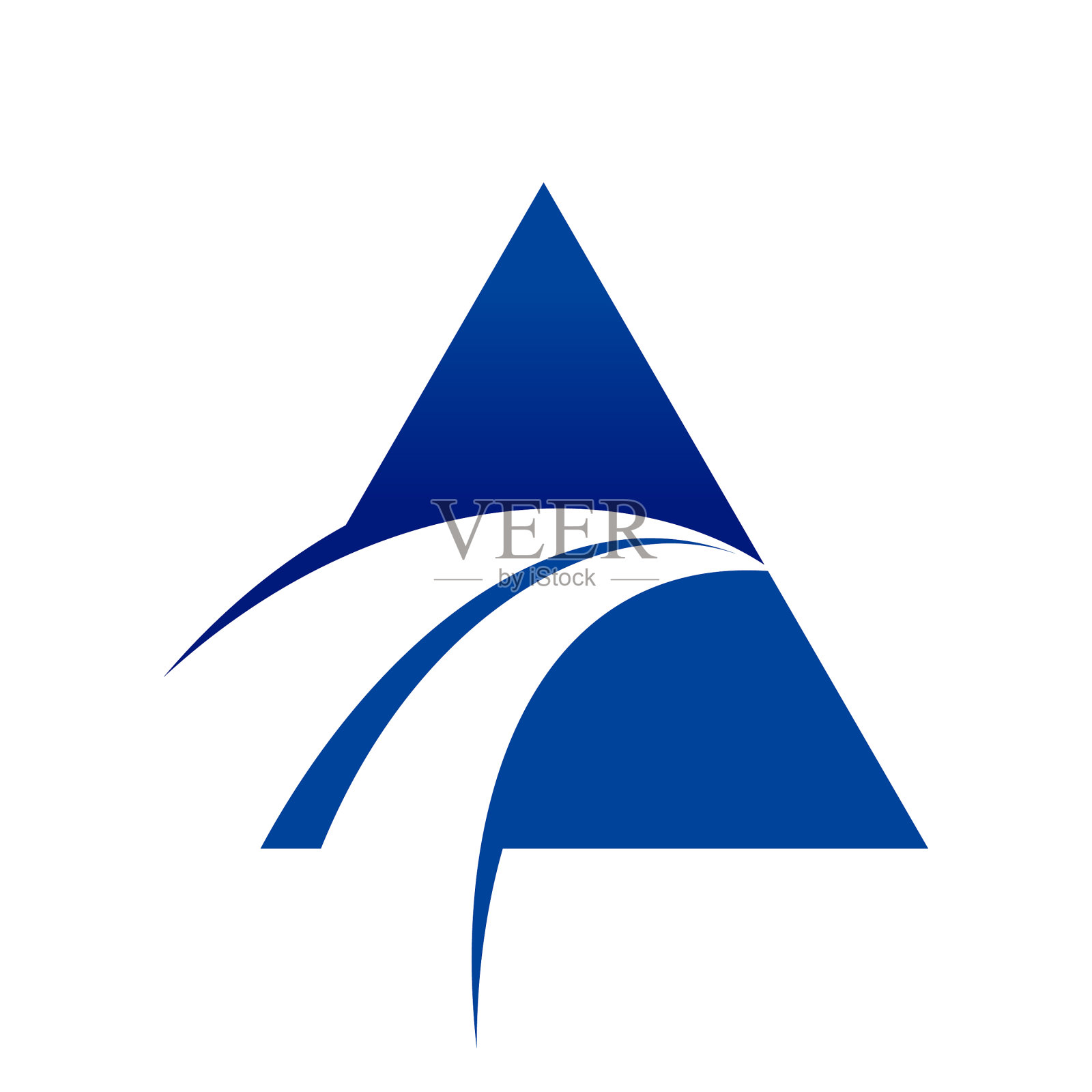 蓝色十字标志独特的三角形标志设计元素图片