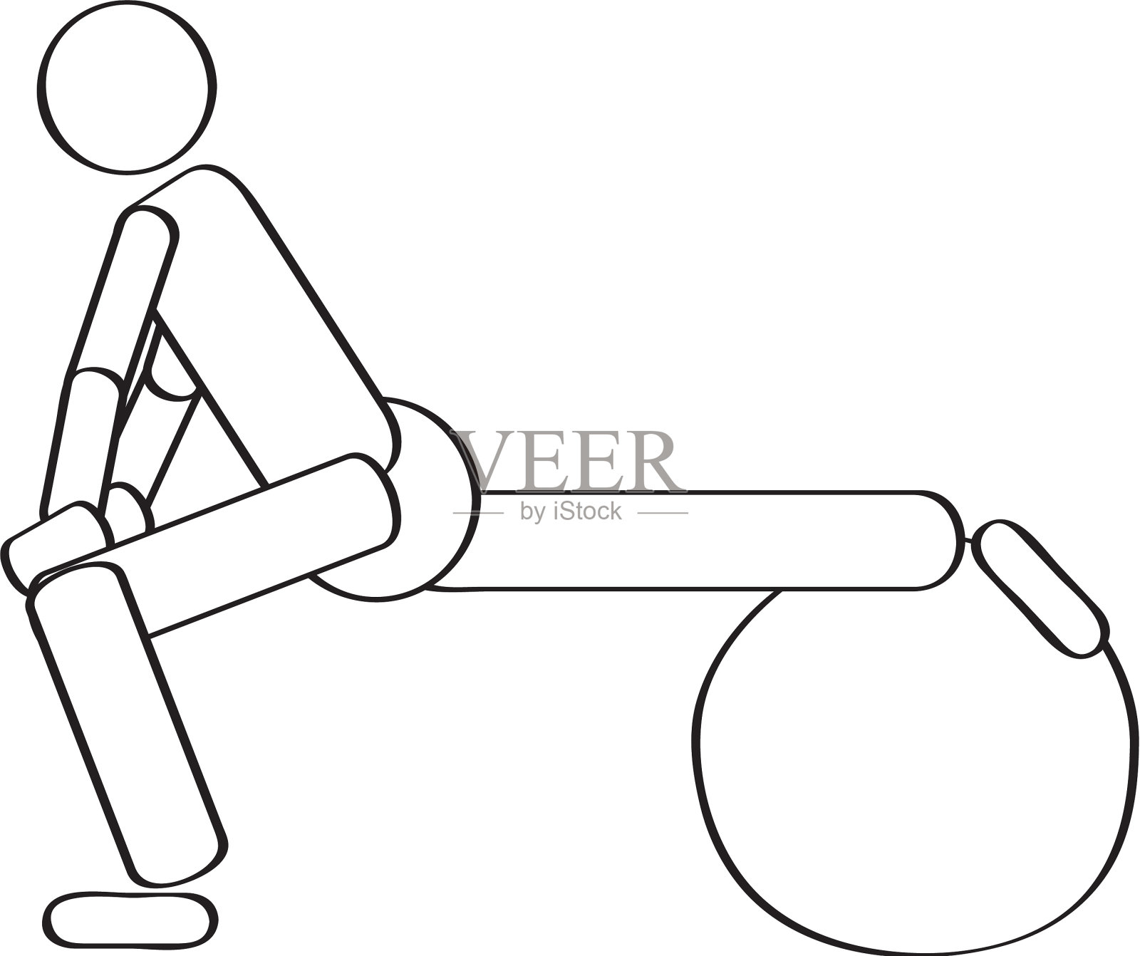 孤立的健美运动员图标插画图片素材
