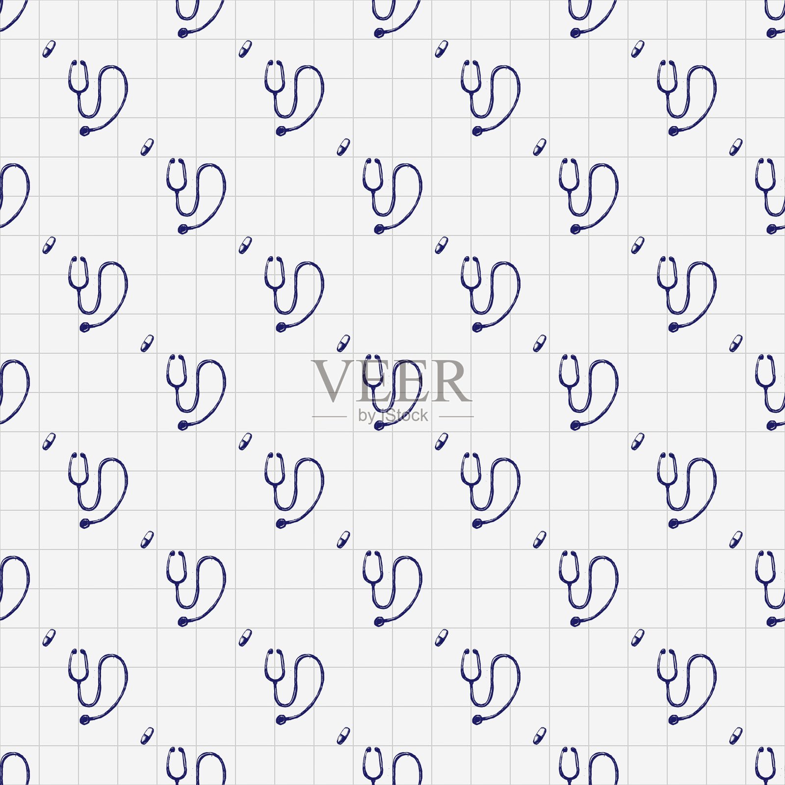 涂鸦无缝药插画图片素材