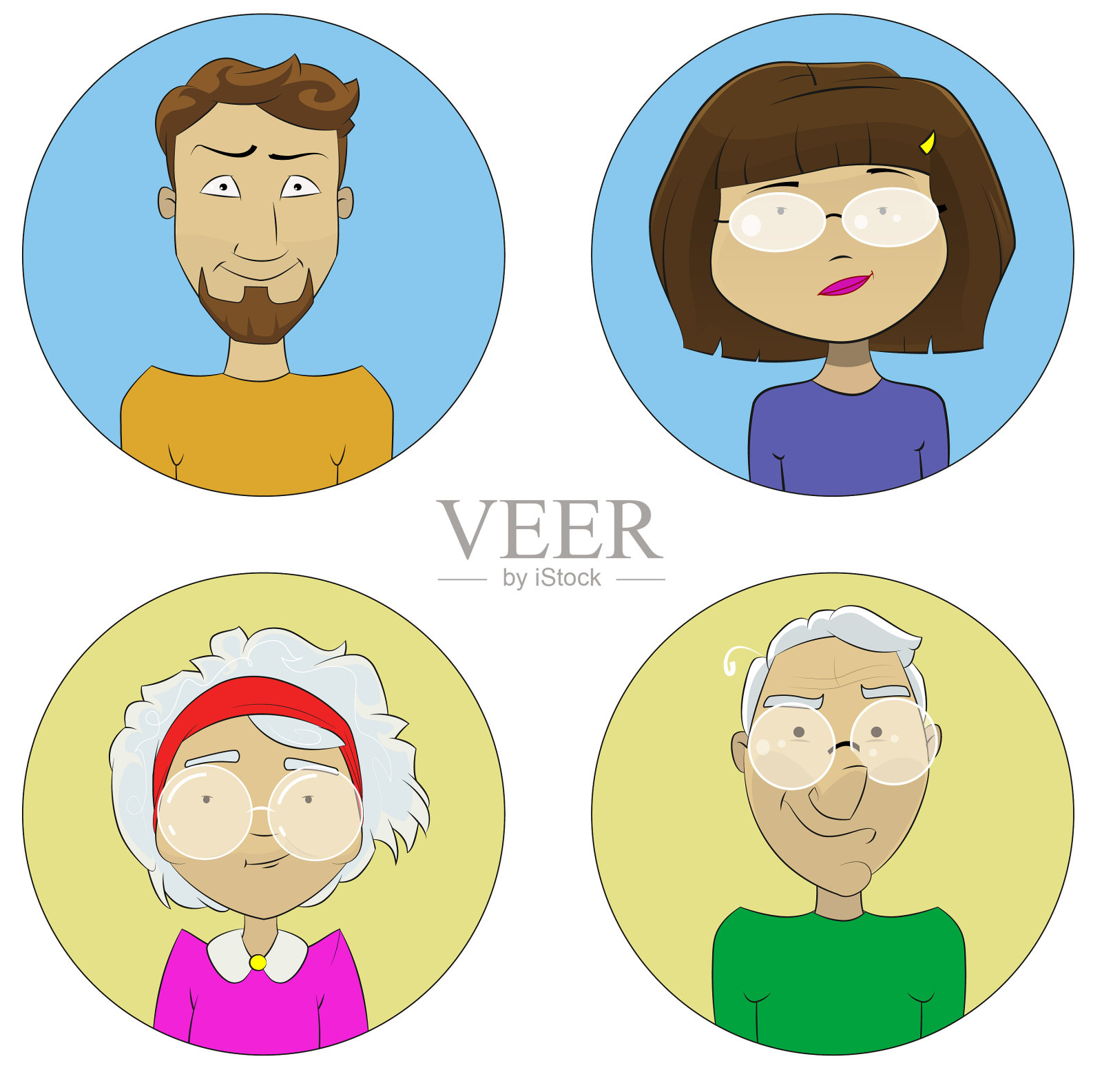 卡通用户资料图片图标集图标素材