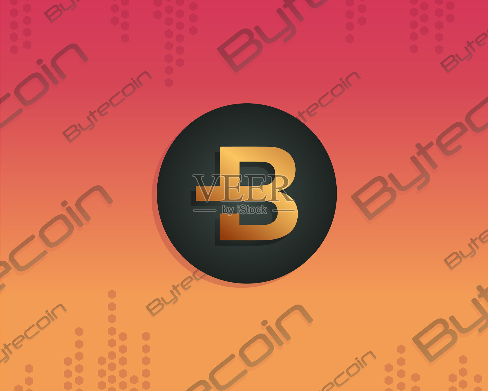 收集区块链风格的背景字节币插画图片素材