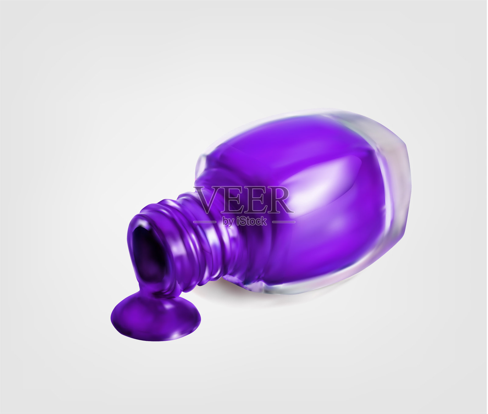 白色背景的指甲油瓶插画图片素材