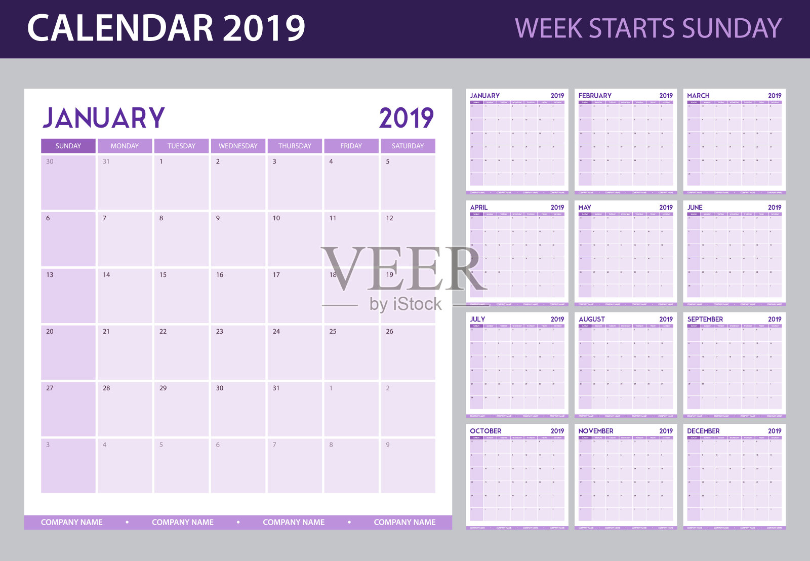 2019年日历计划插画图片素材