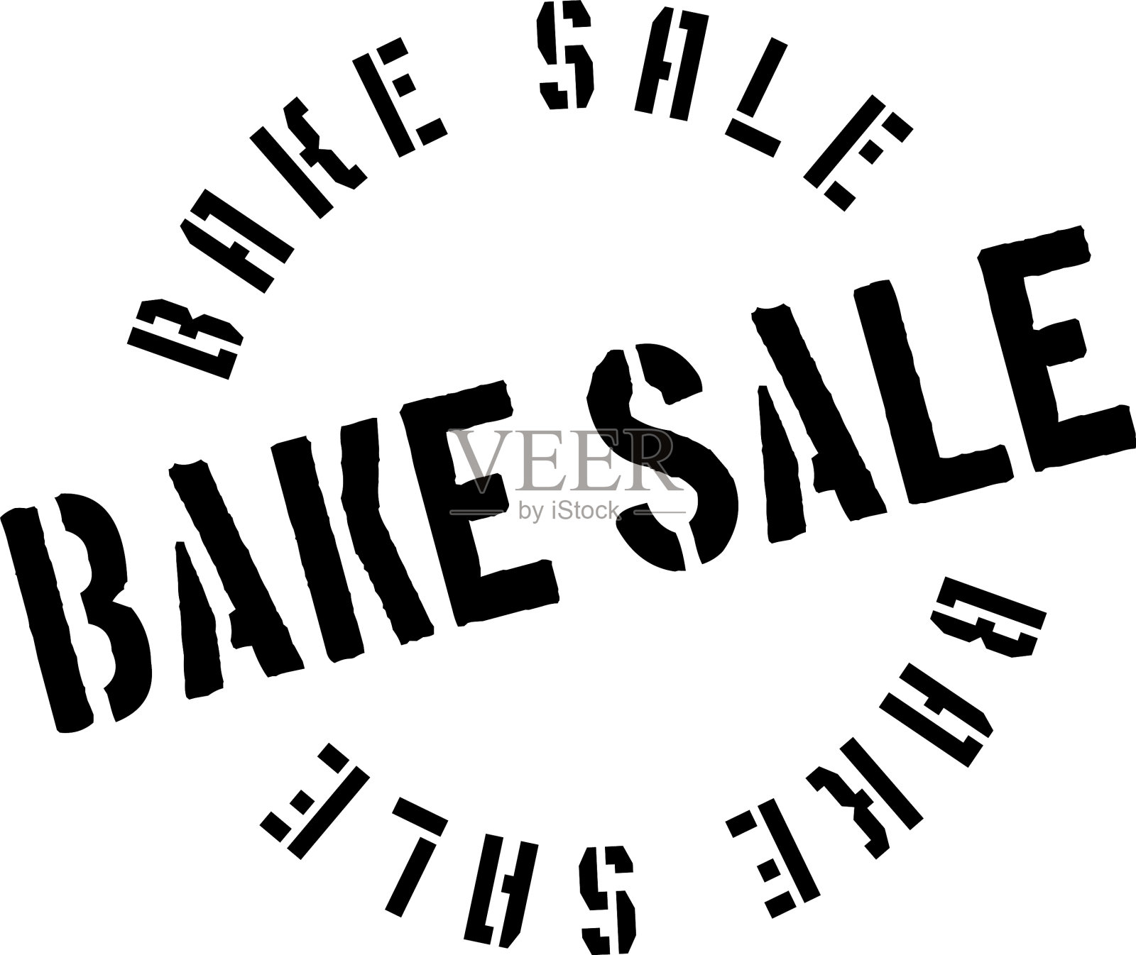 烘烤义卖橡皮图章插画图片素材