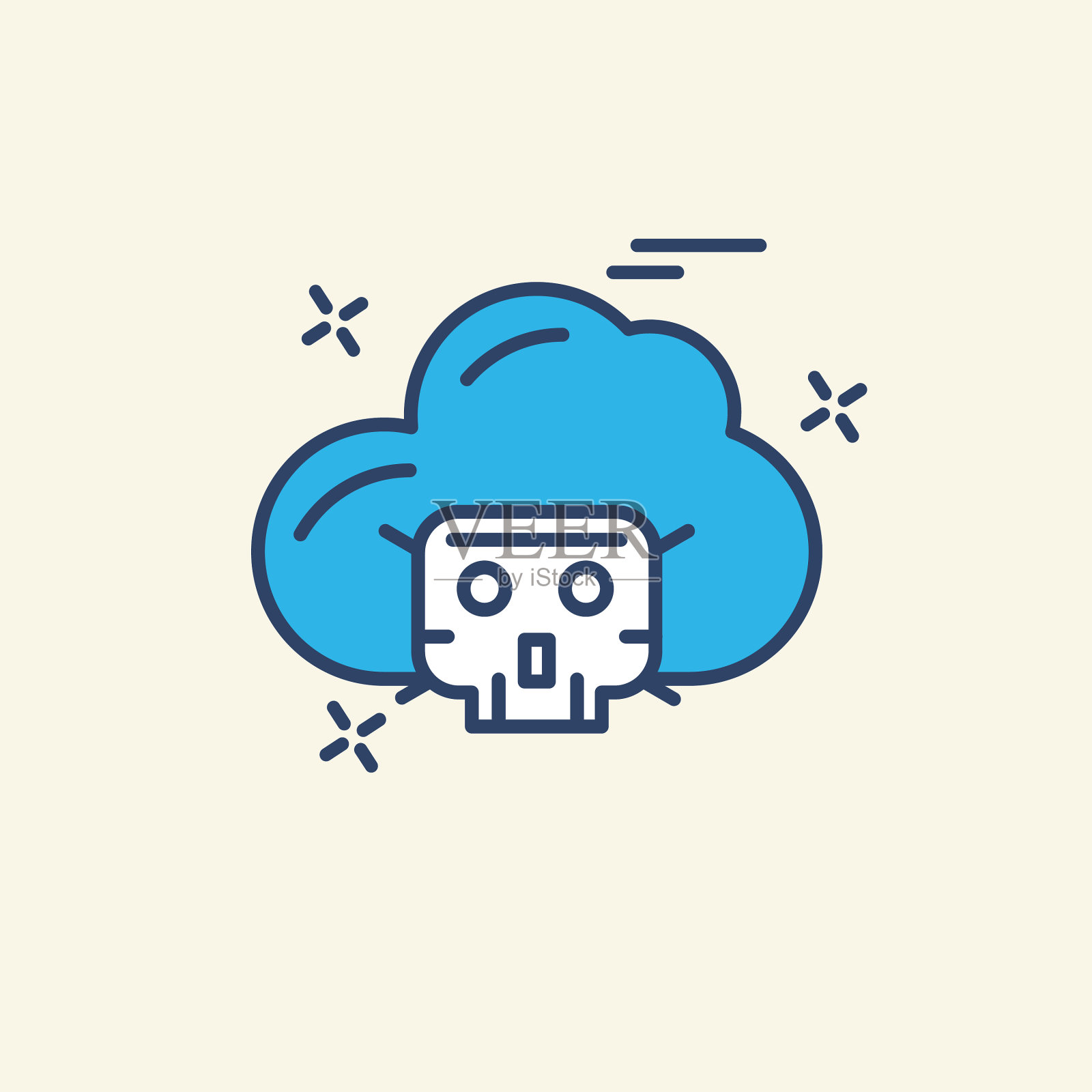 具有创造性和独特性的网络安全图标插画图片素材