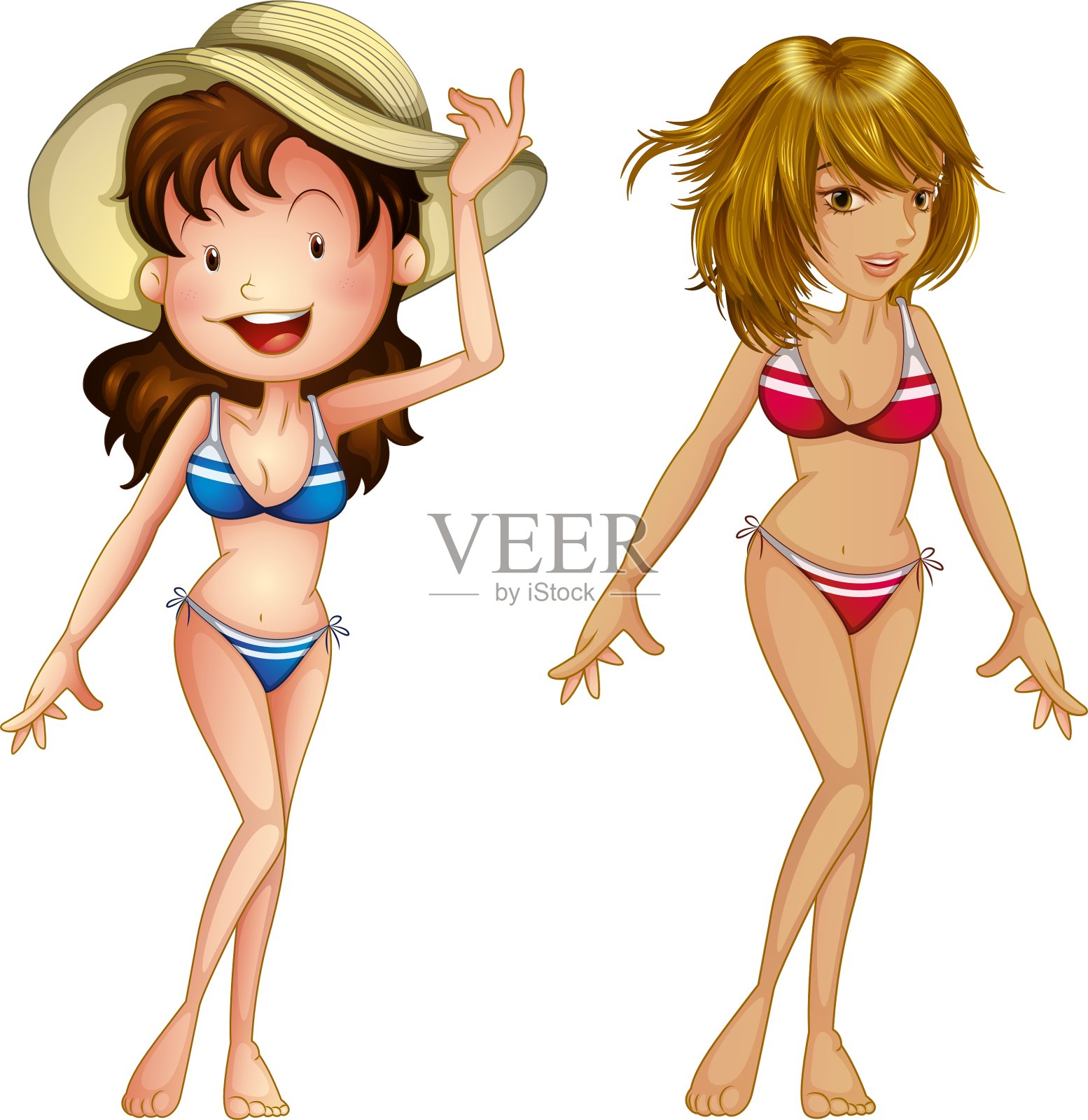 两个穿着比基尼的女孩设计元素图片