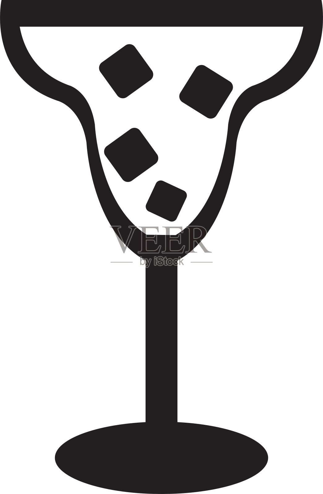 热带鸡尾酒杯孤立的图标插画图片素材