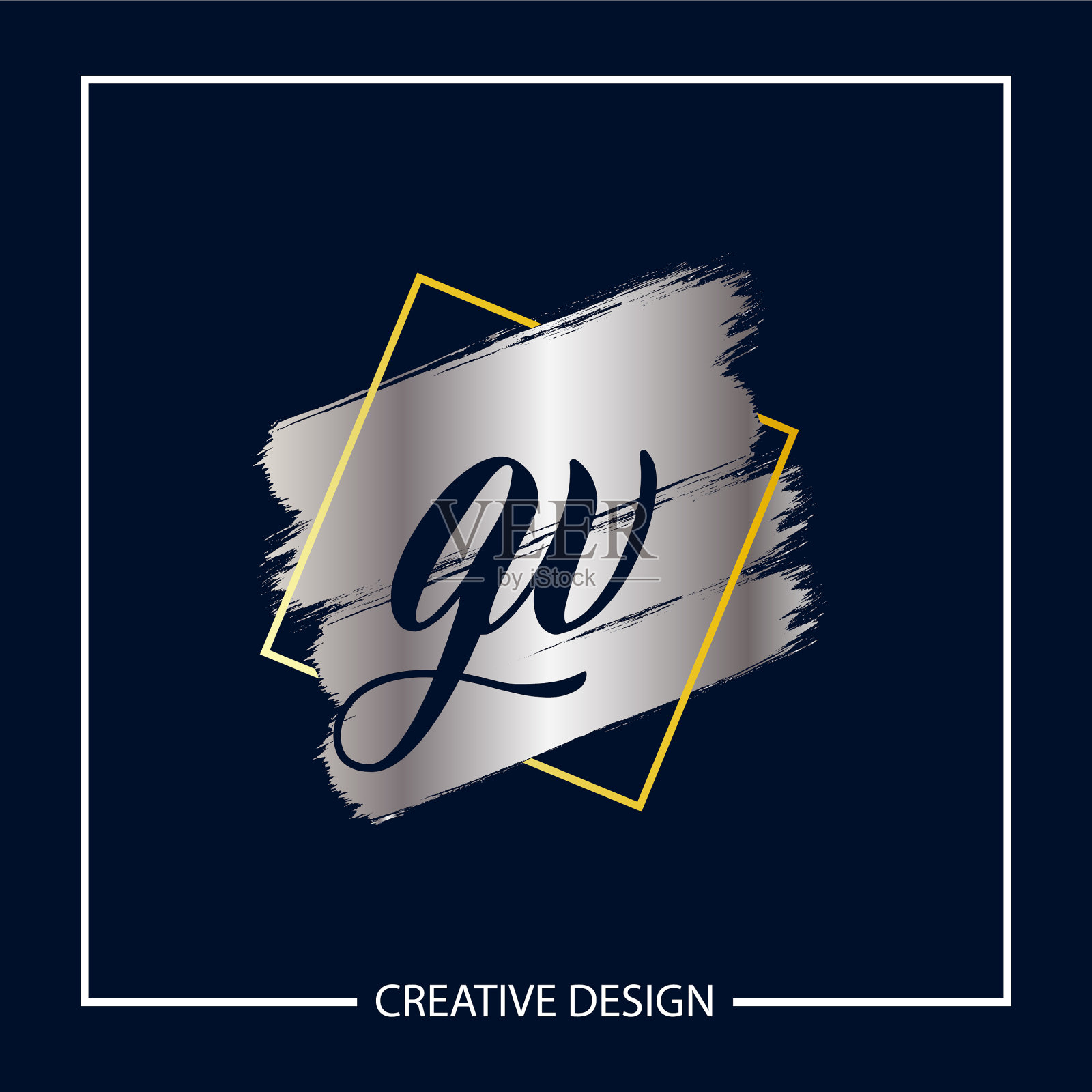 首字母gv标志模板设计插画图片素材