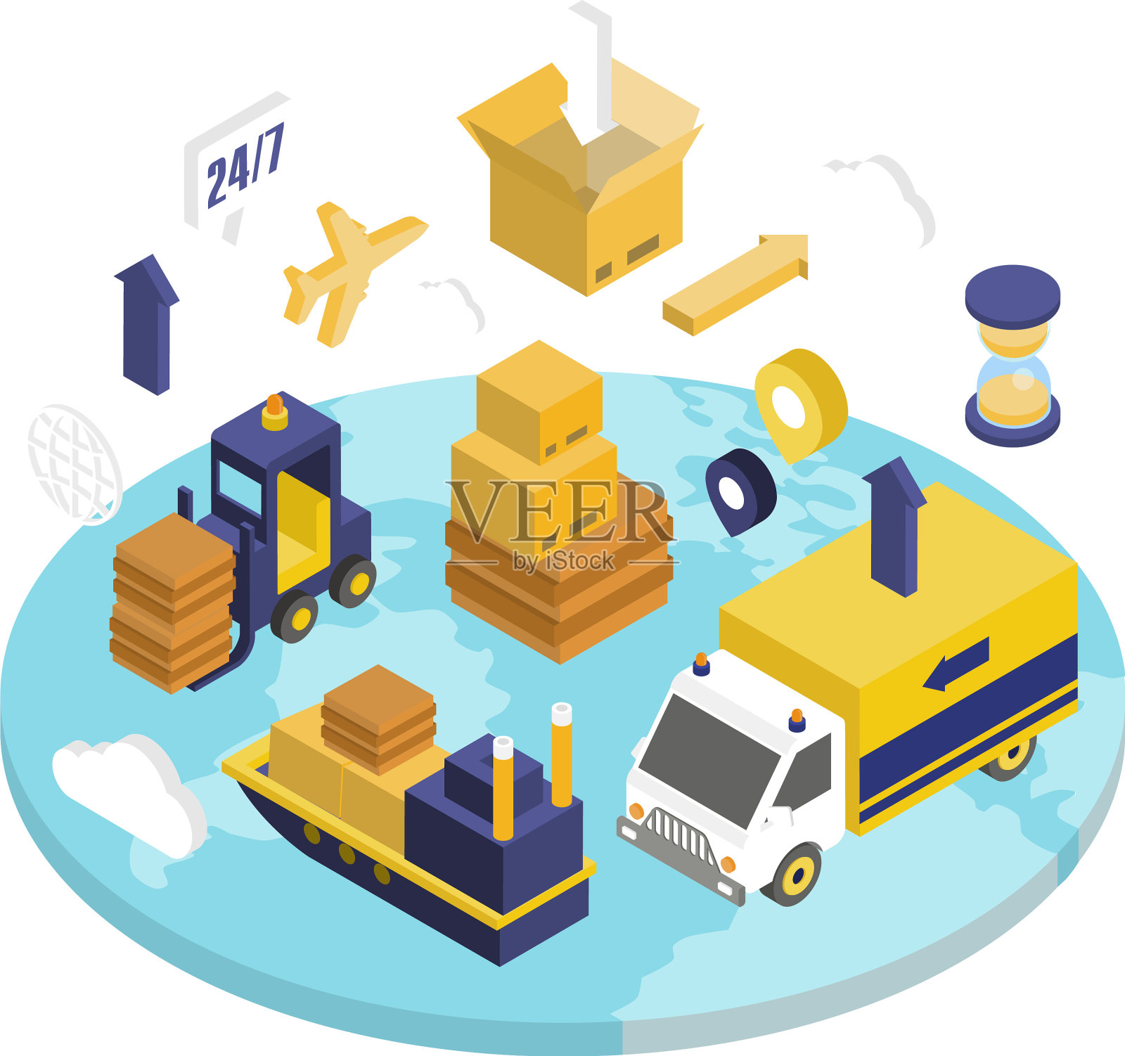 物流等距设置设计元素图片