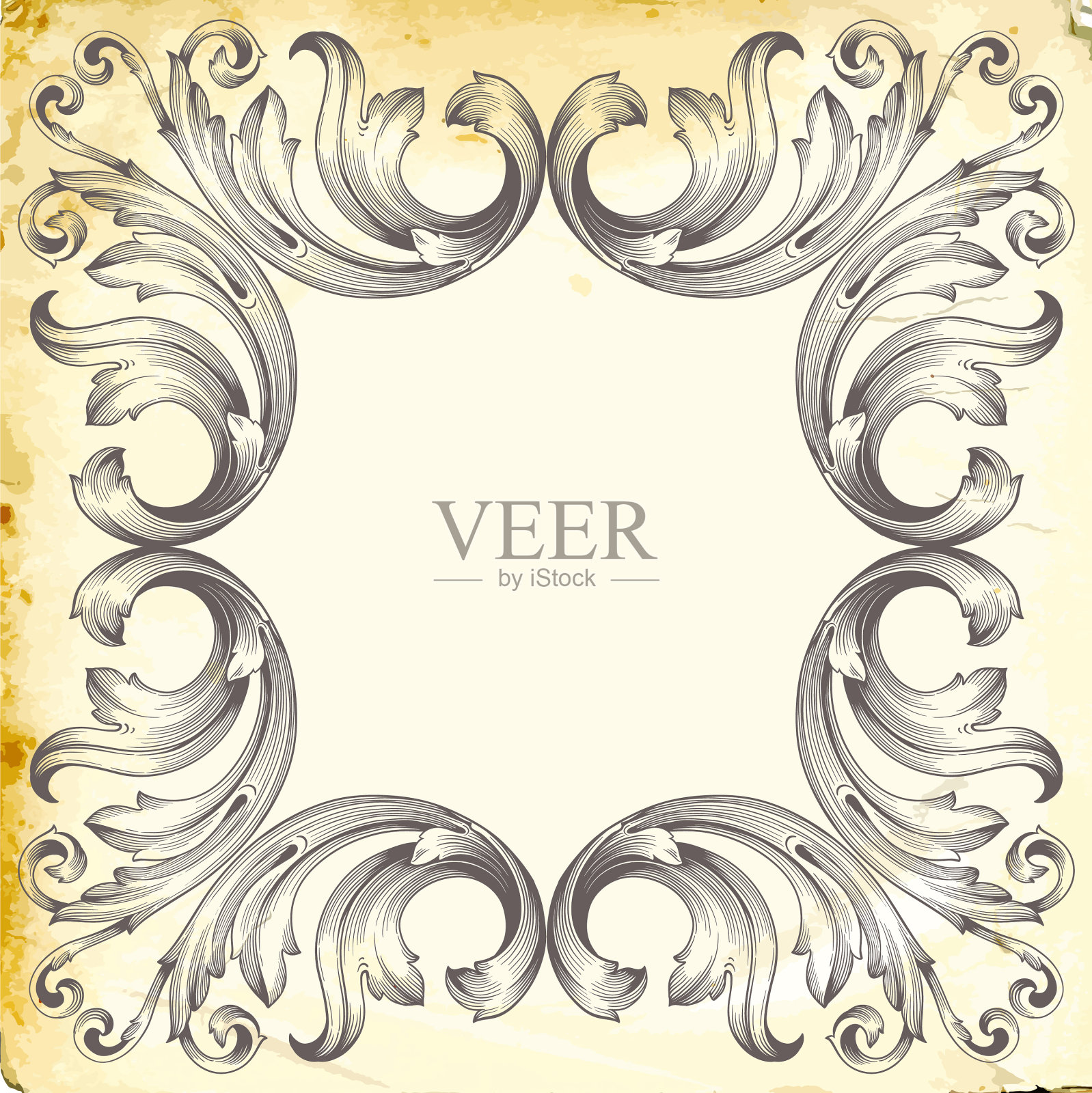 巴洛克复古元素的设计插画图片素材