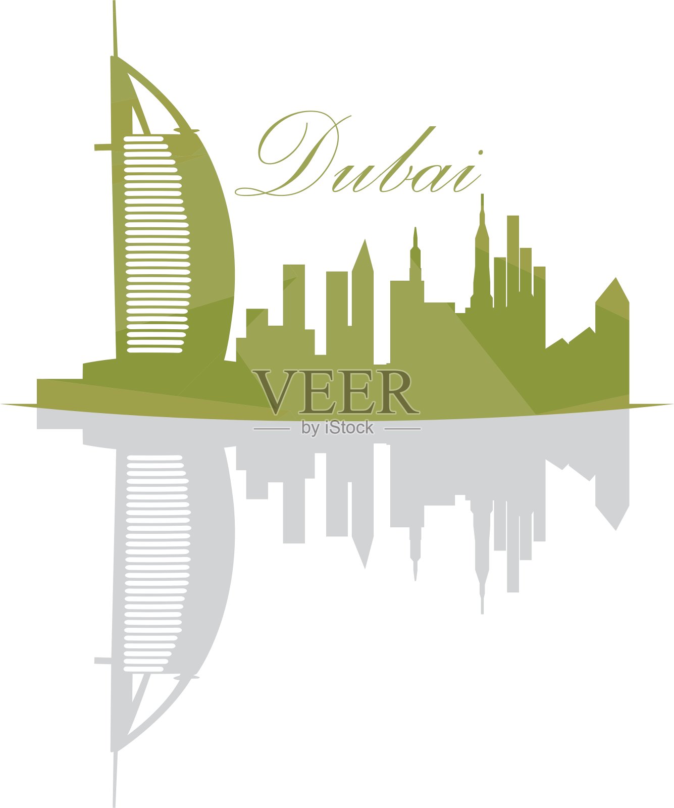 孤立的迪拜天际线插画图片素材