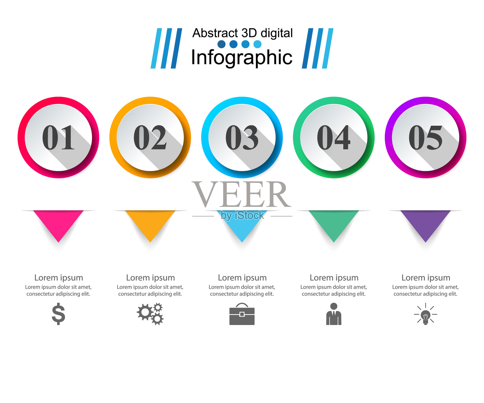 商业信息图折纸风格插画图片素材