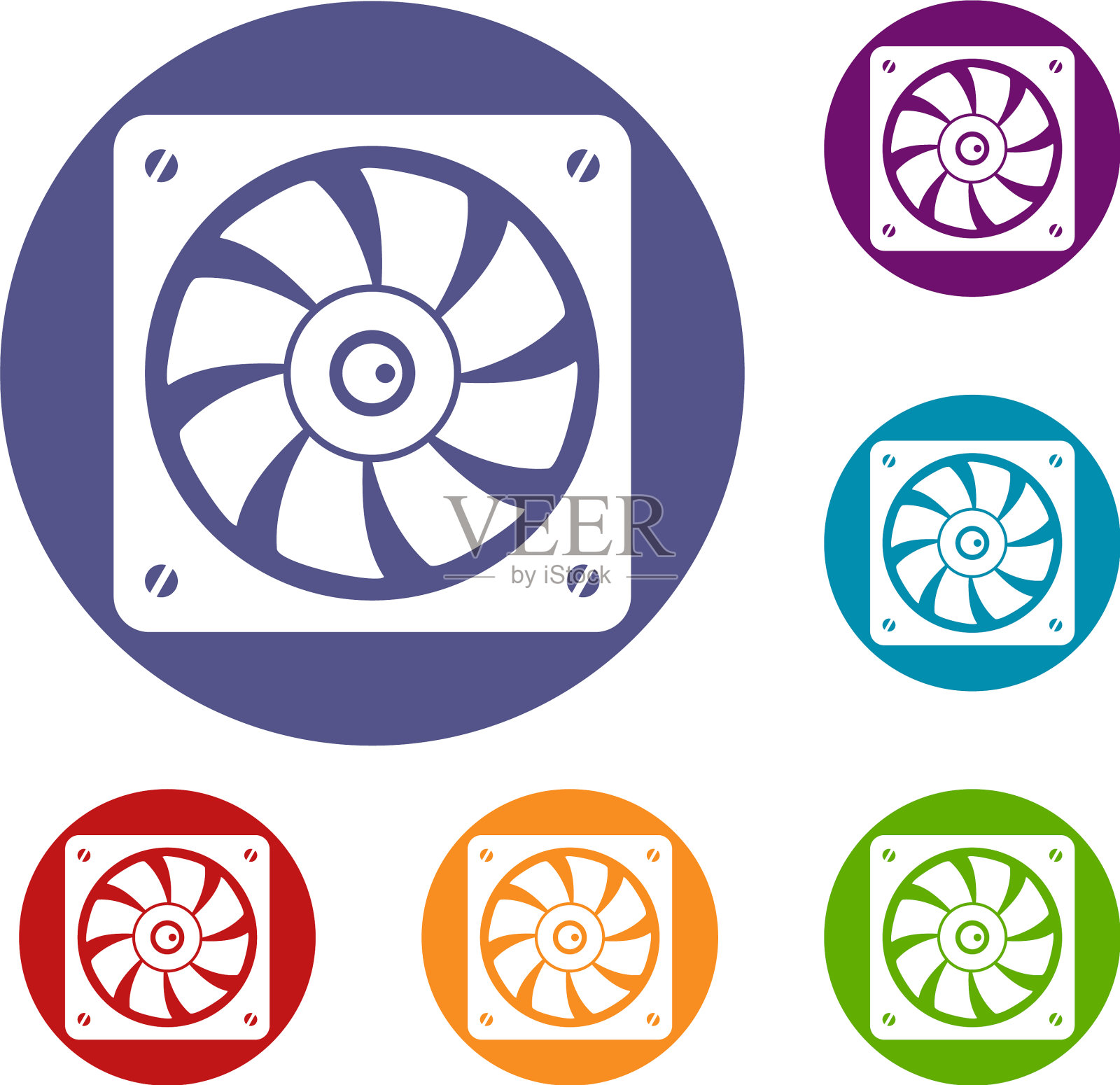 电脑风扇图标集图标素材