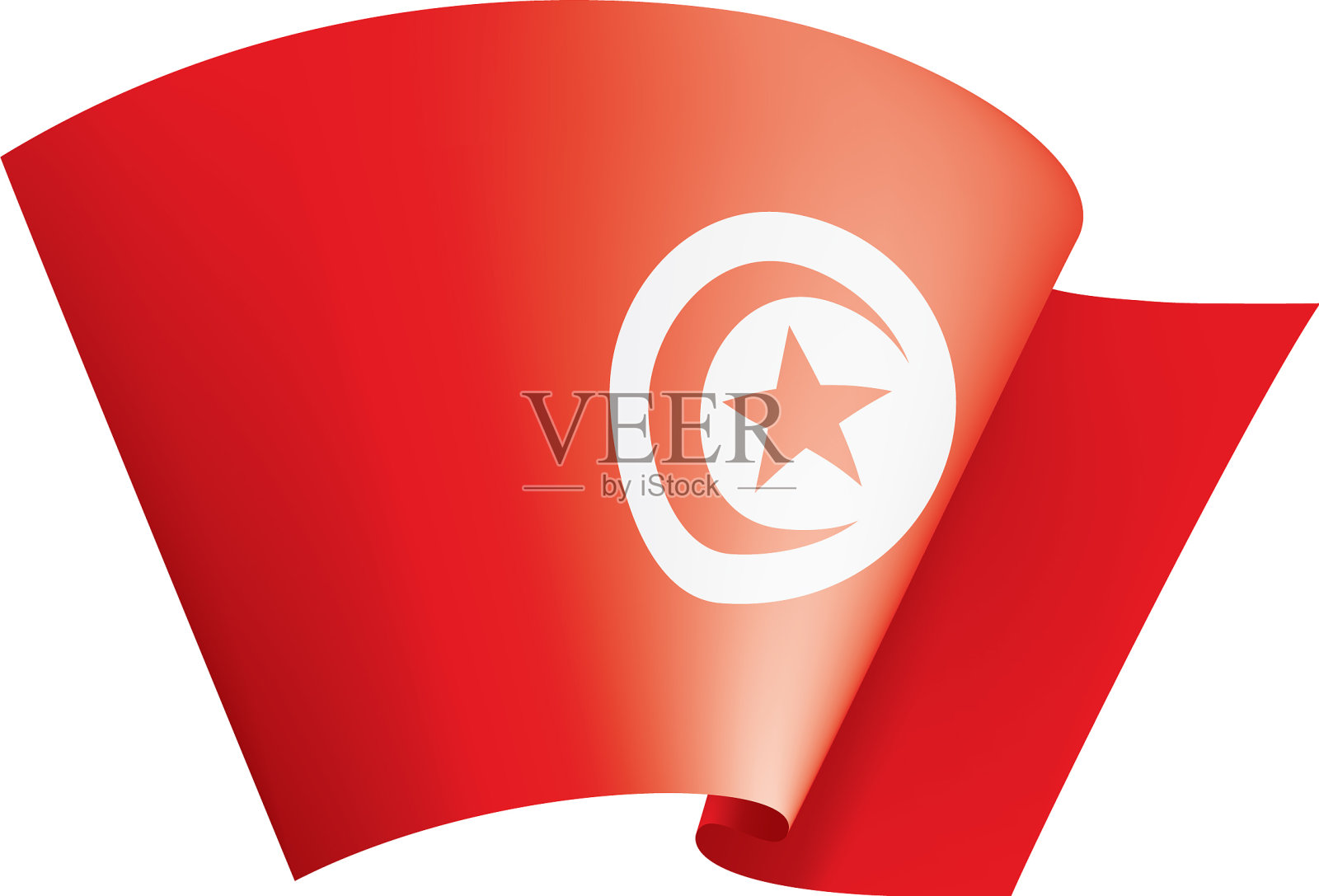 突尼斯国旗上的白色设计元素图片