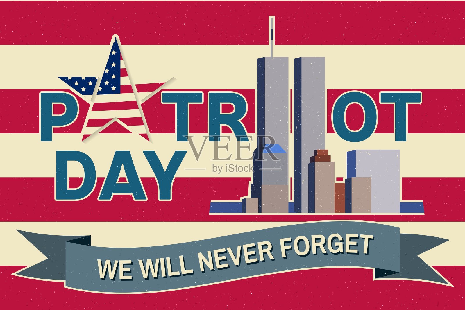 爱国者日复古设计插画图片素材