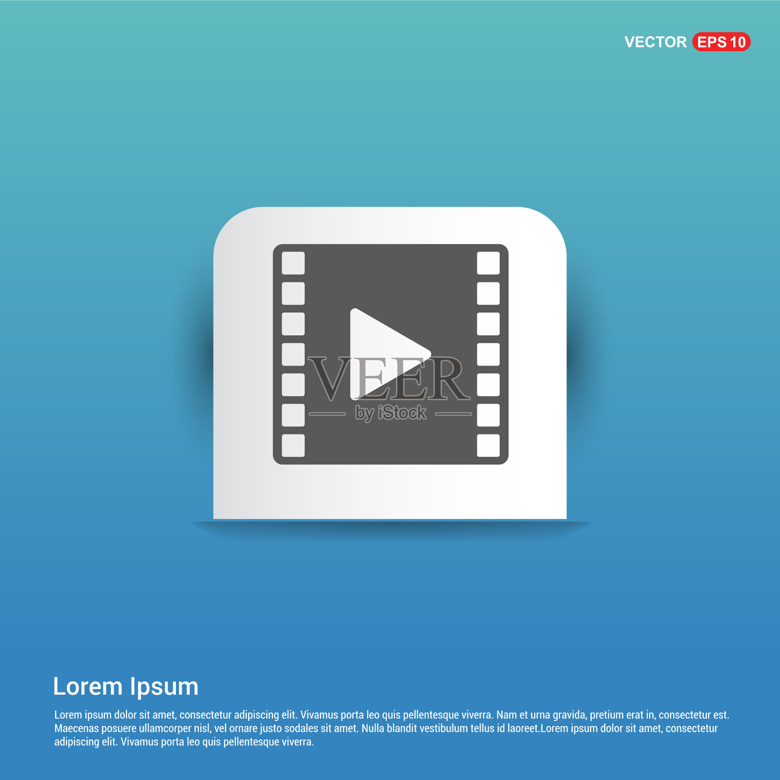 拍板图标-蓝色贴纸按钮插画图片素材