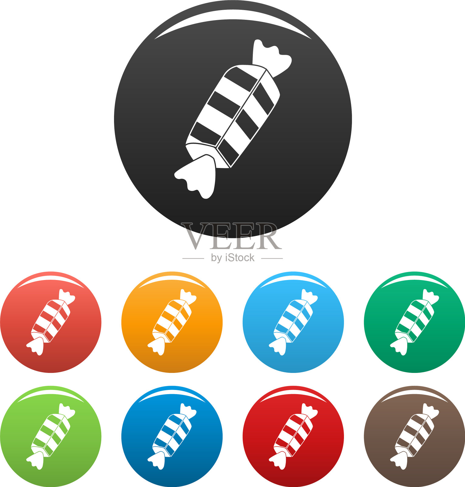 条纹糖果图标设置颜色图标素材