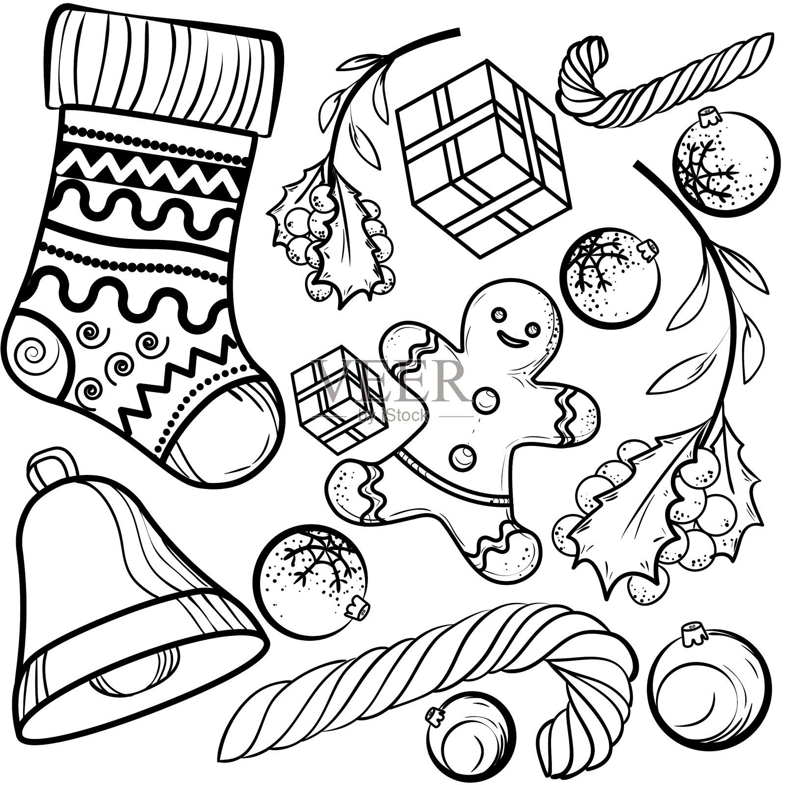 圣诞玩具组设计元素图片