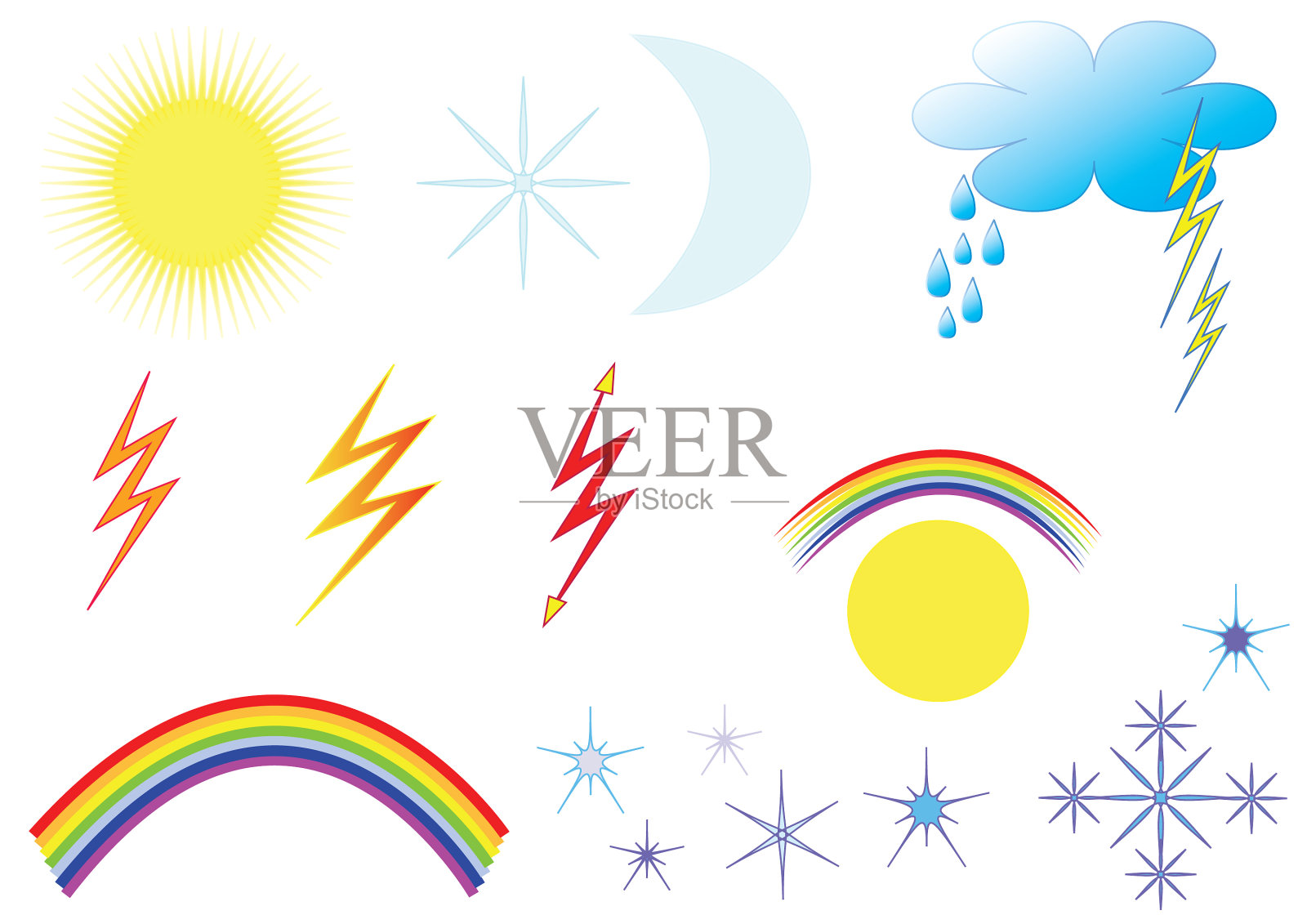 天气符号插画图片素材