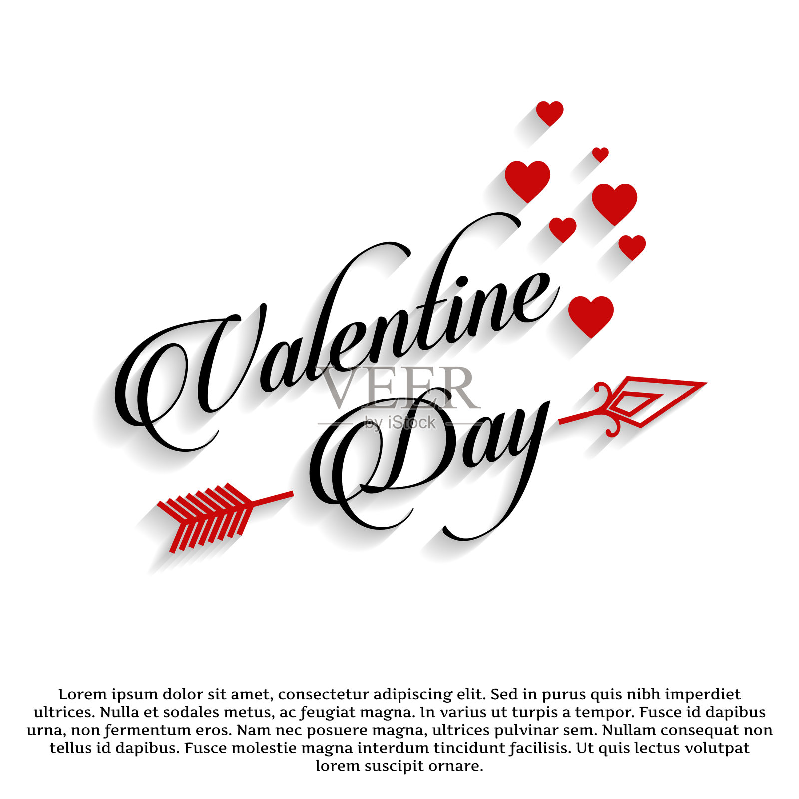 情人节排印卡插画图片素材